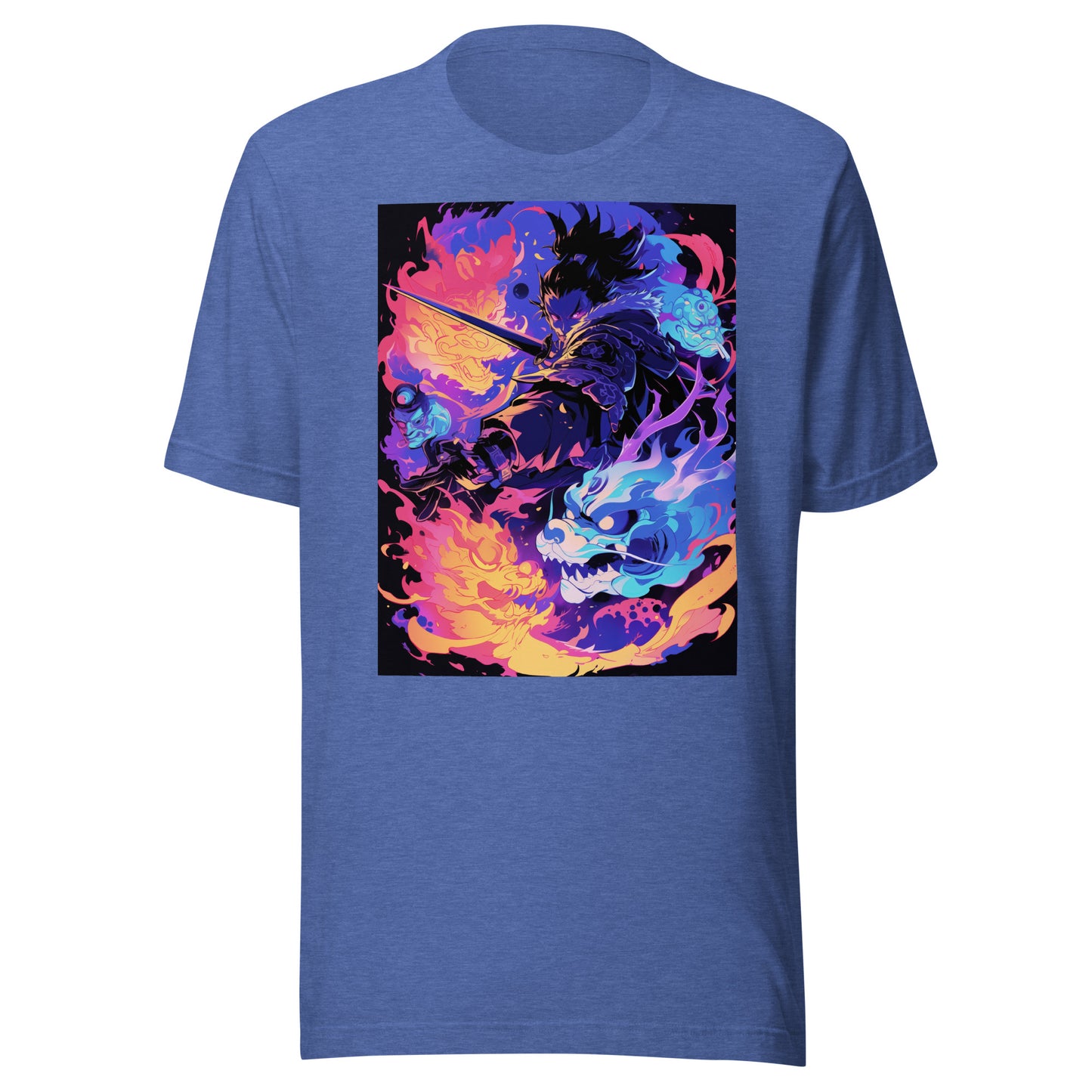 Yokai Element Genie Dragon Flame Sword Man Unisex Tee