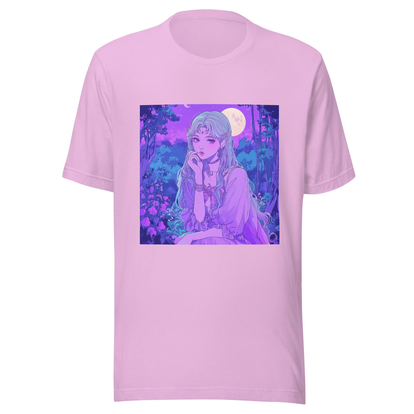 Anime Woodland Pastel Moon Maiden Unisex Tee