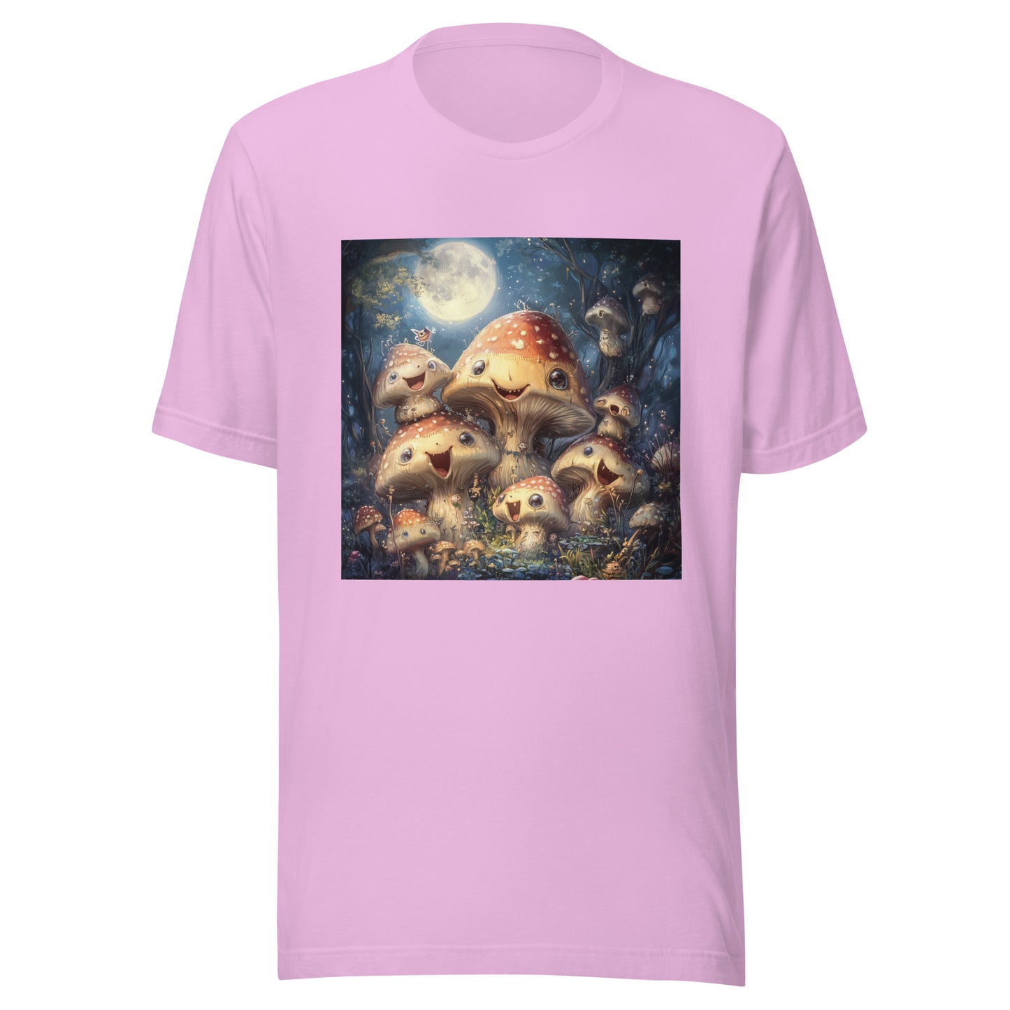 Glimmer Happy Shrooms In Enchanted Forest Moon Unisex Tee