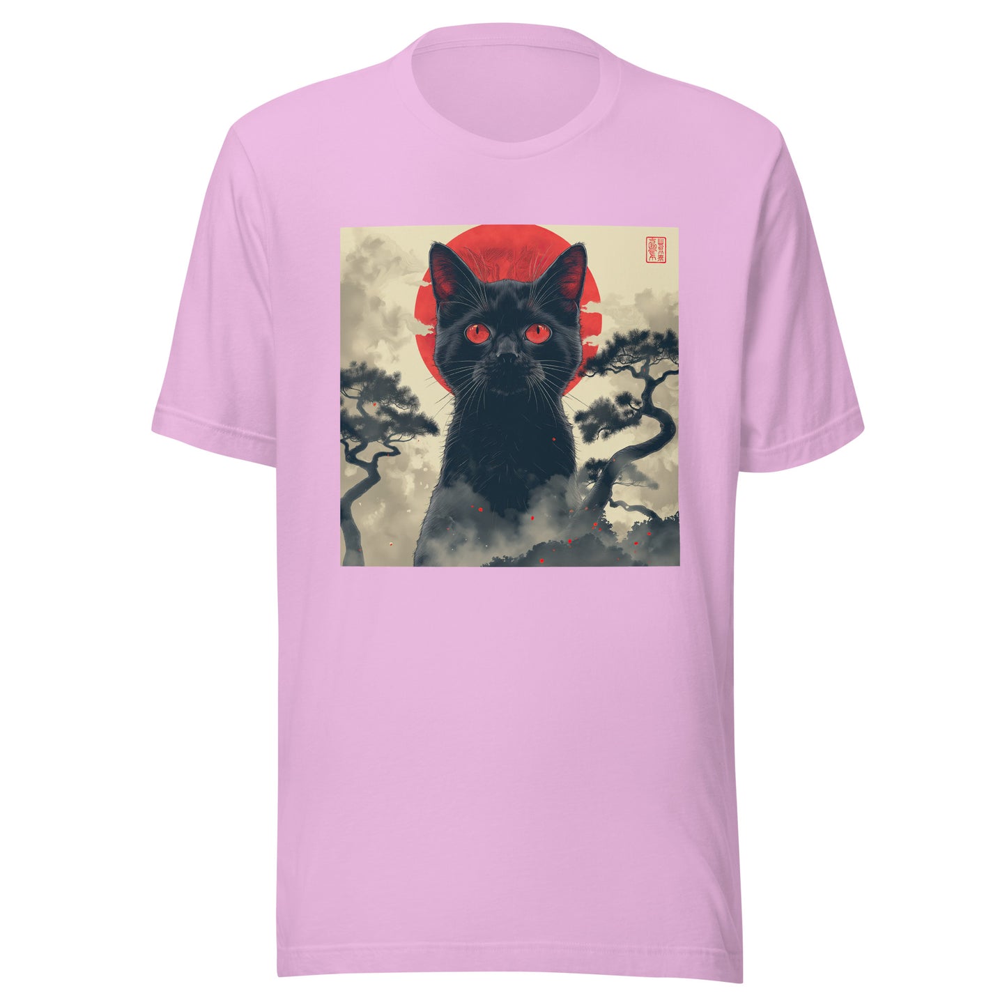 Cat Sepia Red Moon Unisex Tee