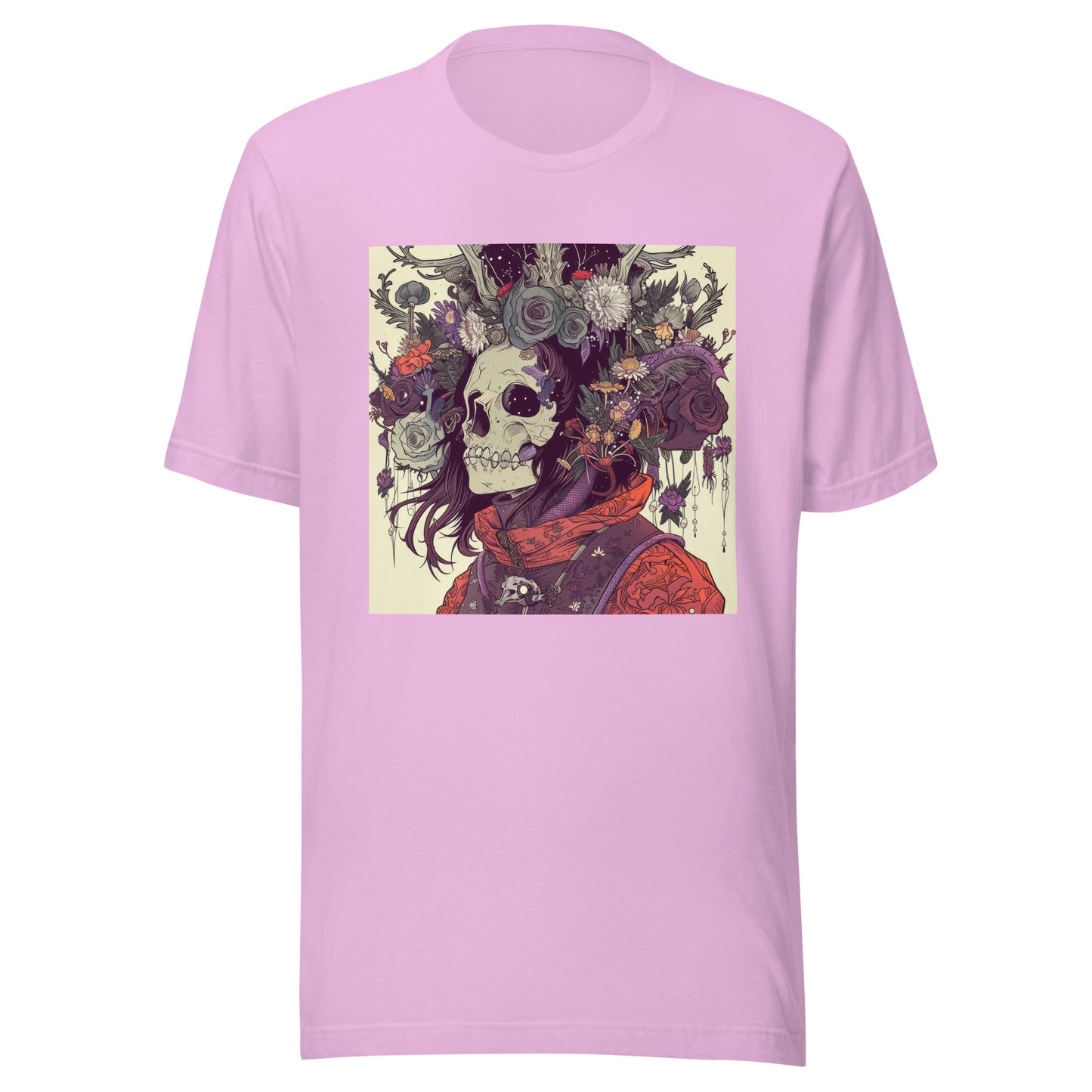 Skull Floral Sepia Warrior Tattoo Unisex Tee