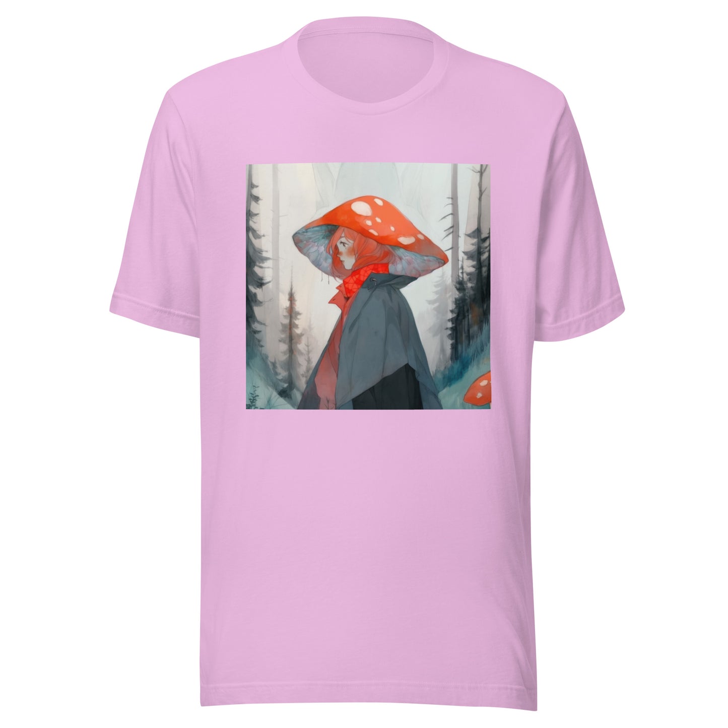 Shroom Misty Sky Trenchcoat Hat Lady Unisex Tee