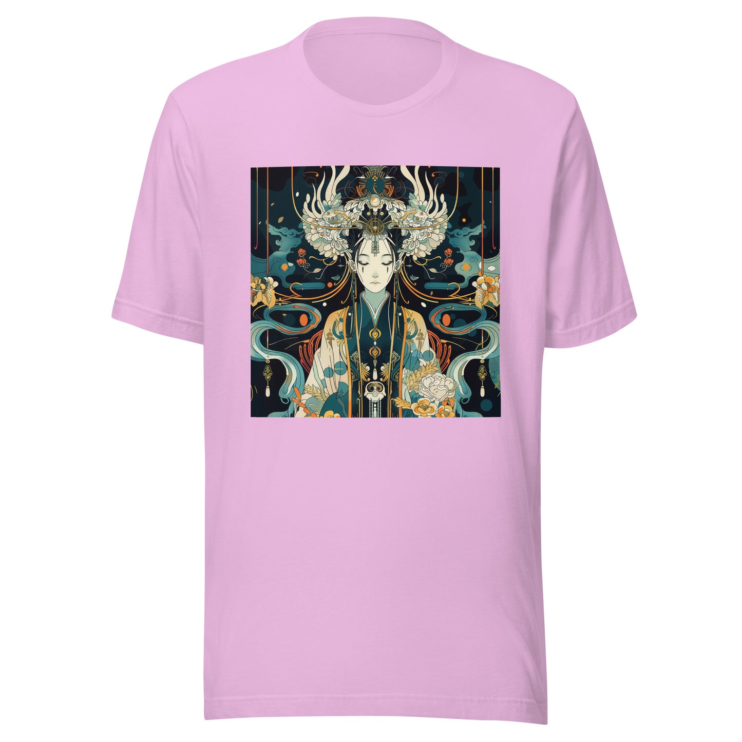 Black Blue Kimono Goddess Woman Orange Anime Unisex Tee