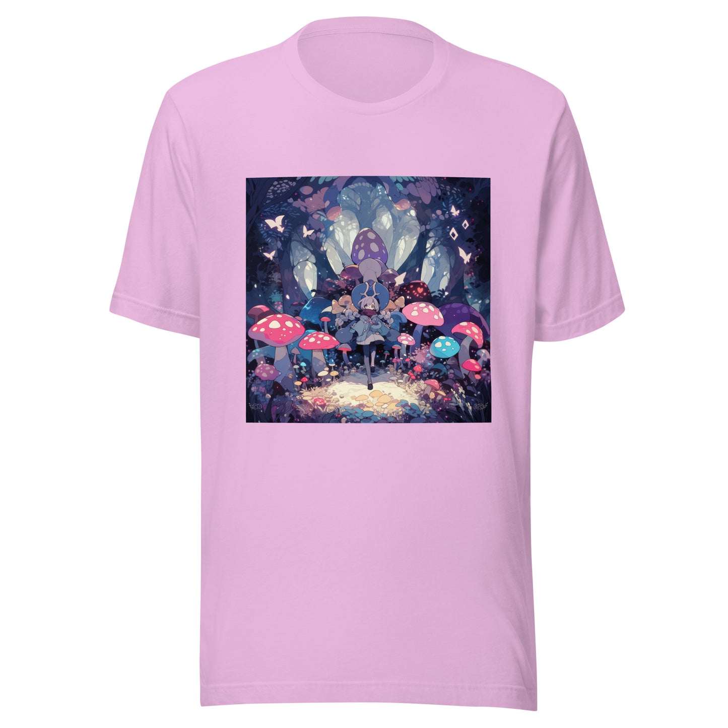 Shroom Forest girl bird Woodland Unisex Tee