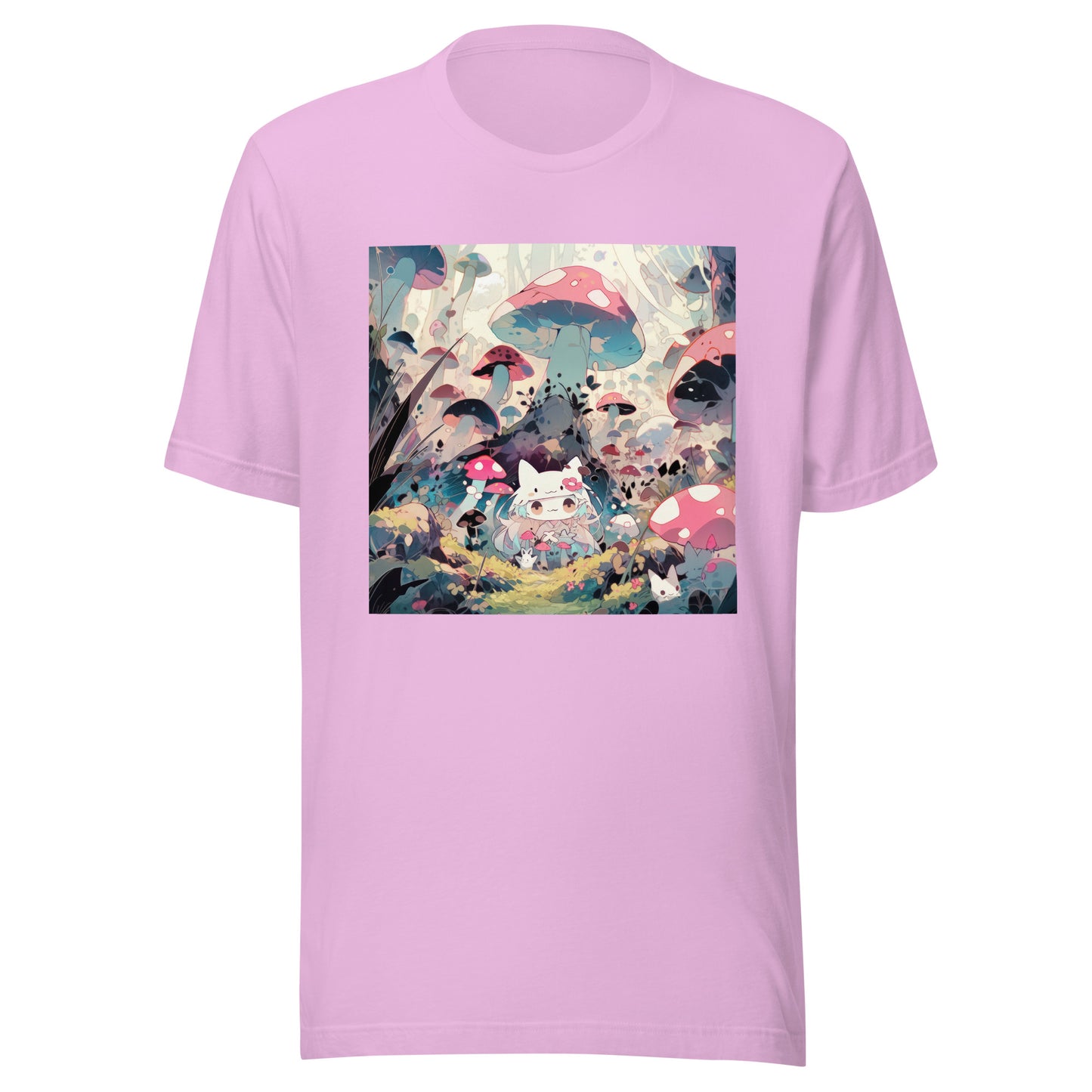 Chibi Happy Shroom Garden Anime Cat Girl Mooms Unisex Tee