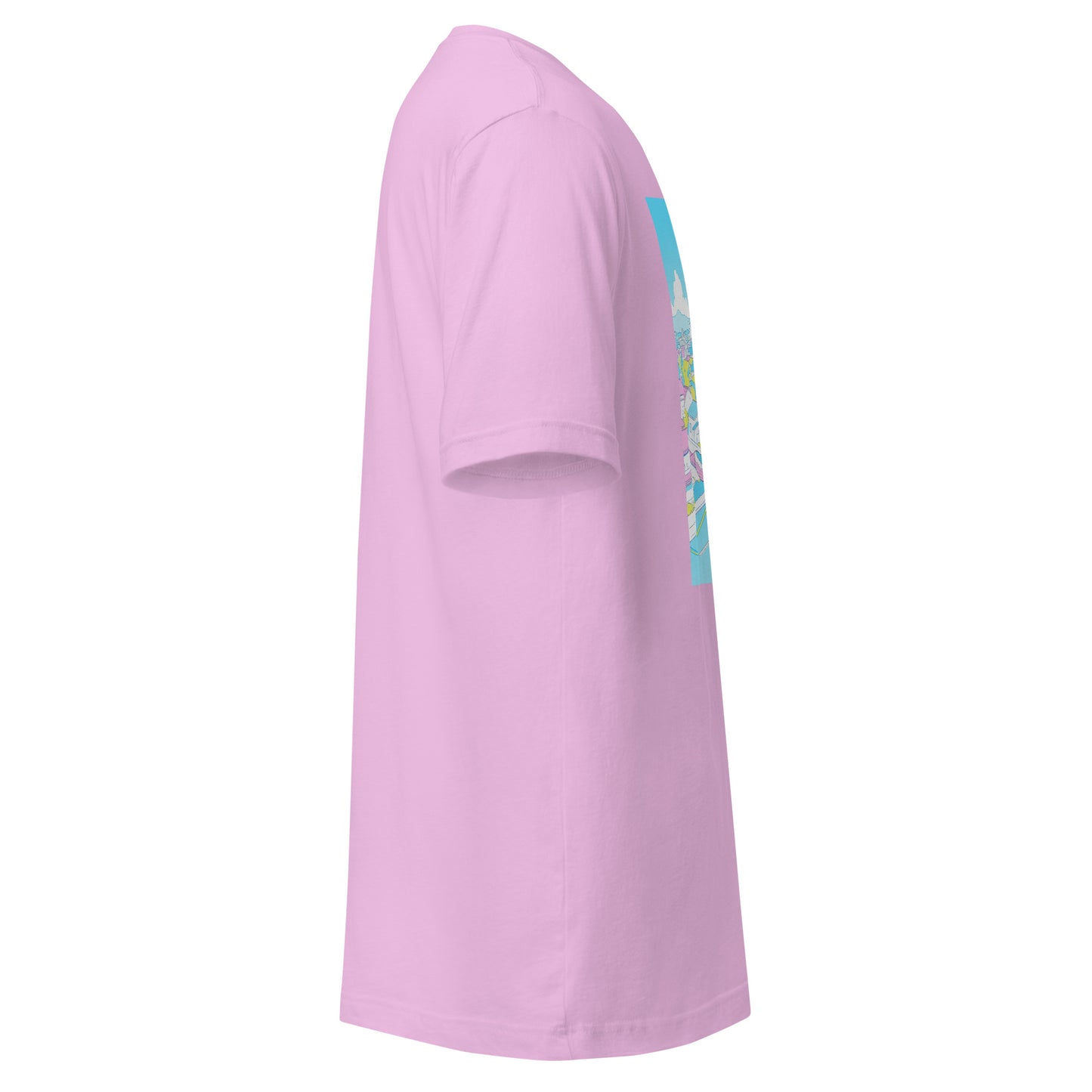 Pastel Anime Girl Roof Baby blue Yellow Parkor Unisex Tee