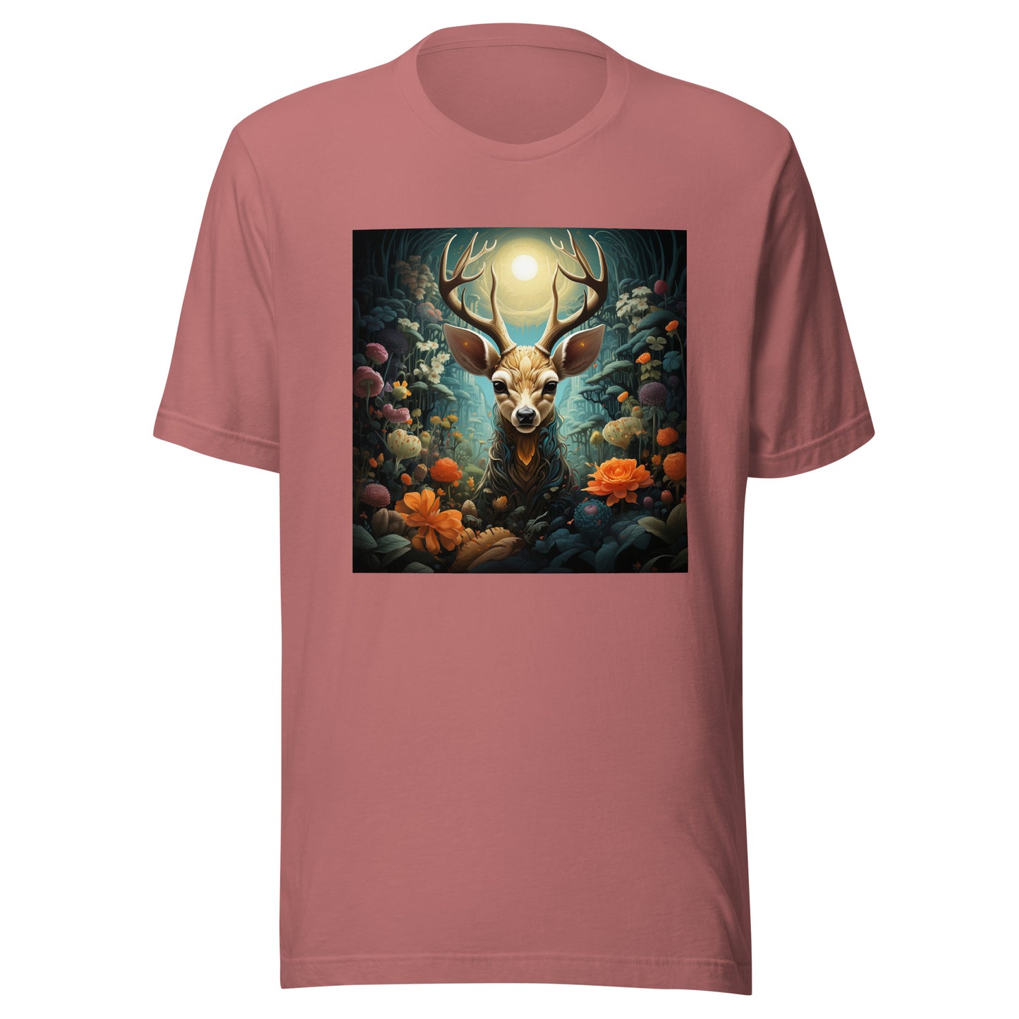 Forest Night Deer Moon Unisex Tee