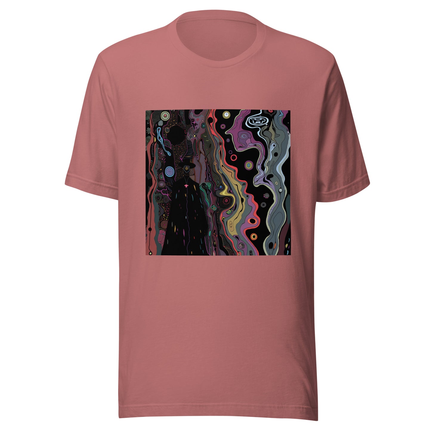 Color Shadow Silhouette Horror Oil Spill Psychedelic Unisex Tee