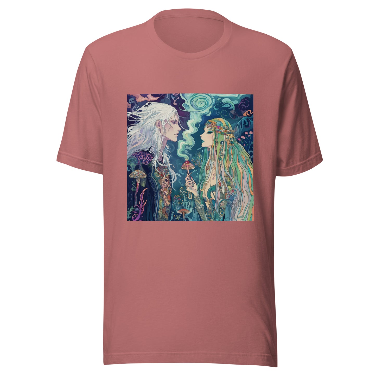 Atlantis Dimensional Goddess Meets Goblin Shaman King Aural Smoke Psychedelia Swirl Realm Unisex Tee Shirt