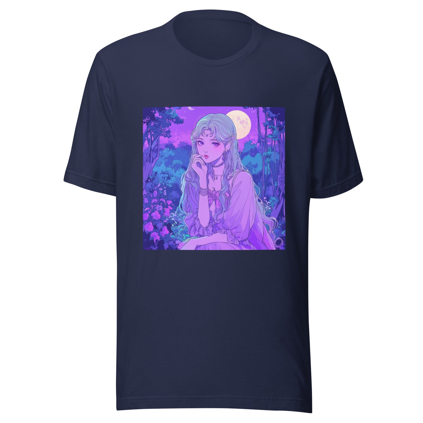 Anime Woodland Pastel Moon Maiden Unisex Tee