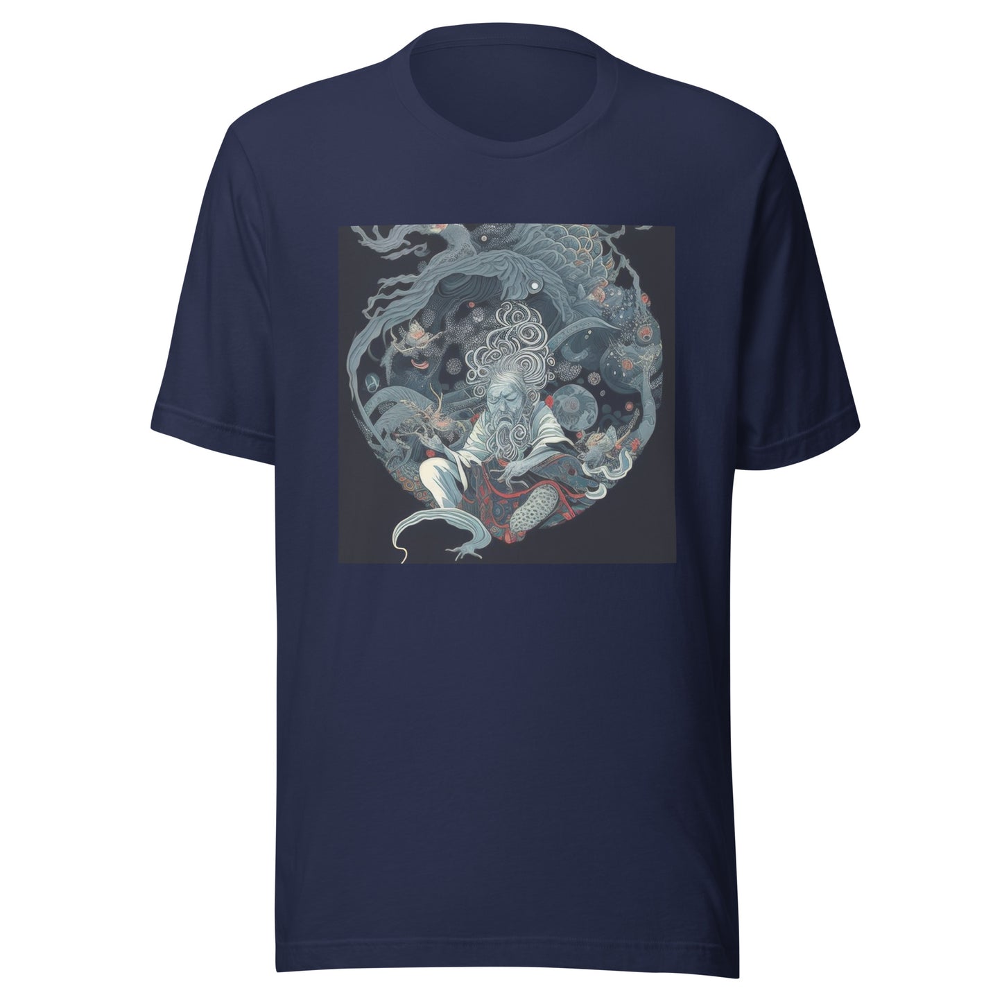 Grey Man Dragon Circular Border Wise Unisex Tee