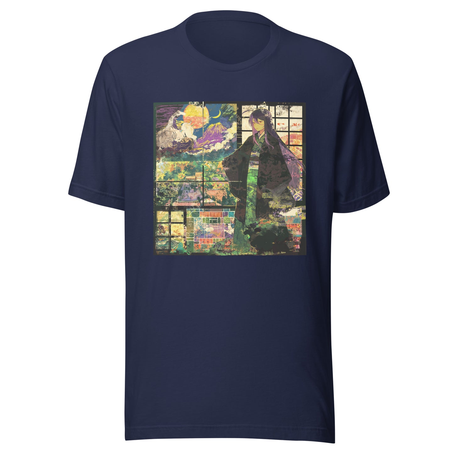 Stain Glass Kimono Anime Man Unisex Tee