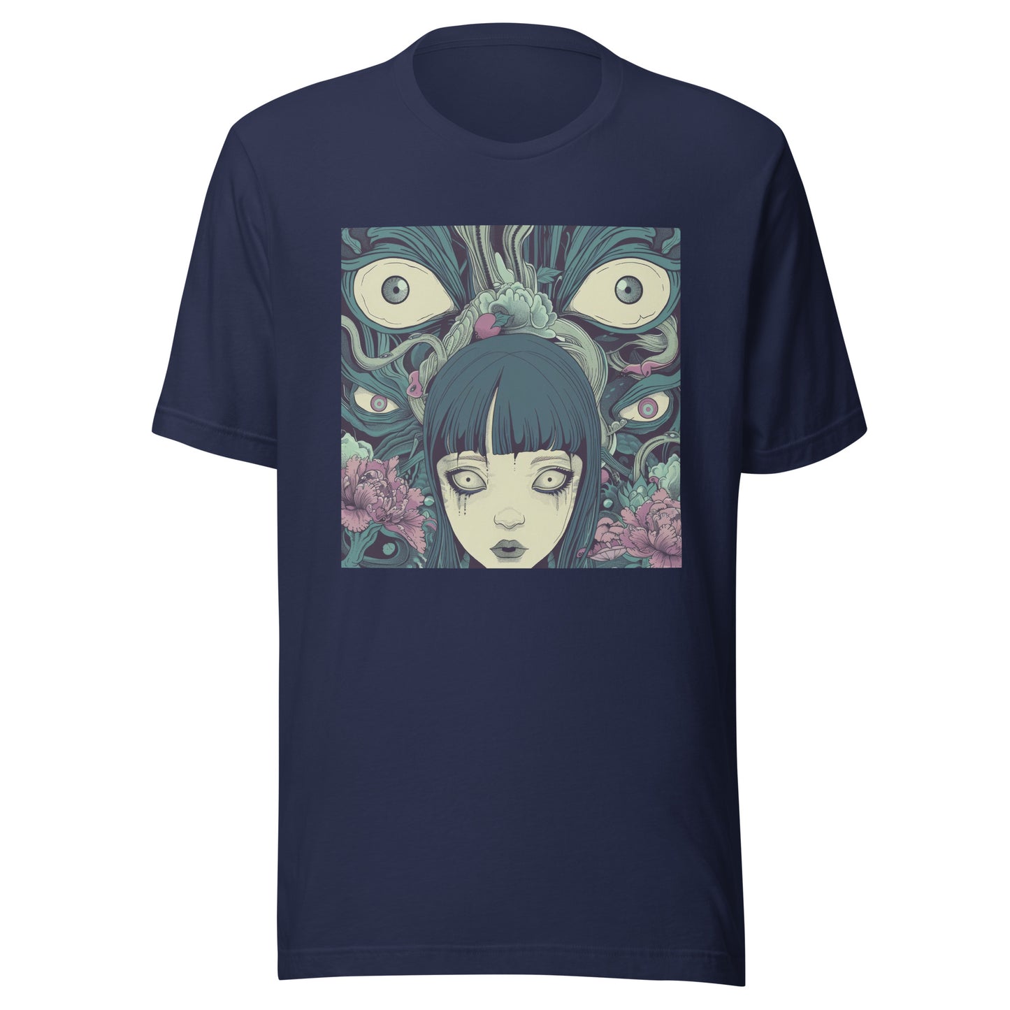 Octo eye Blue Yokai Horror Girl Unisex Tee