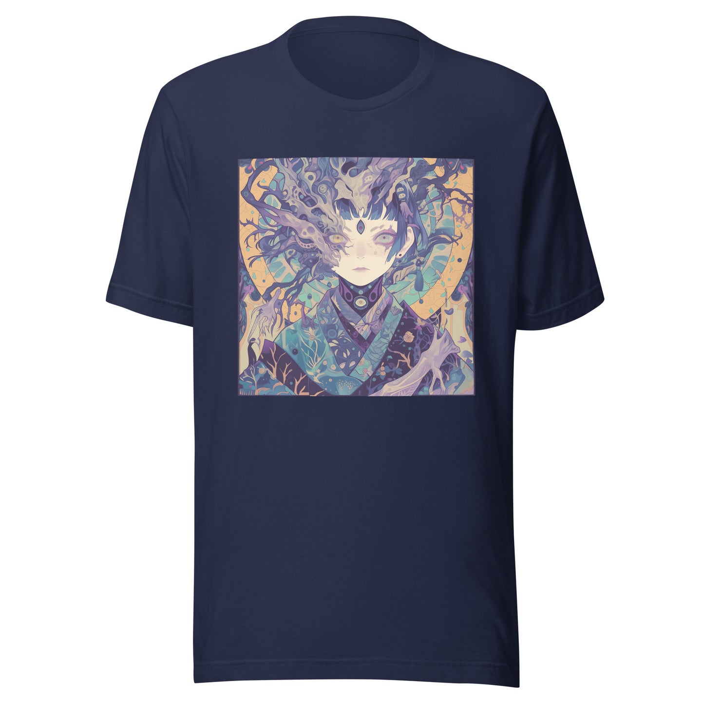 Purple Mustard Yellow Fractal anime avant kimono yuko mystique goddess lady woman Unisex Tee