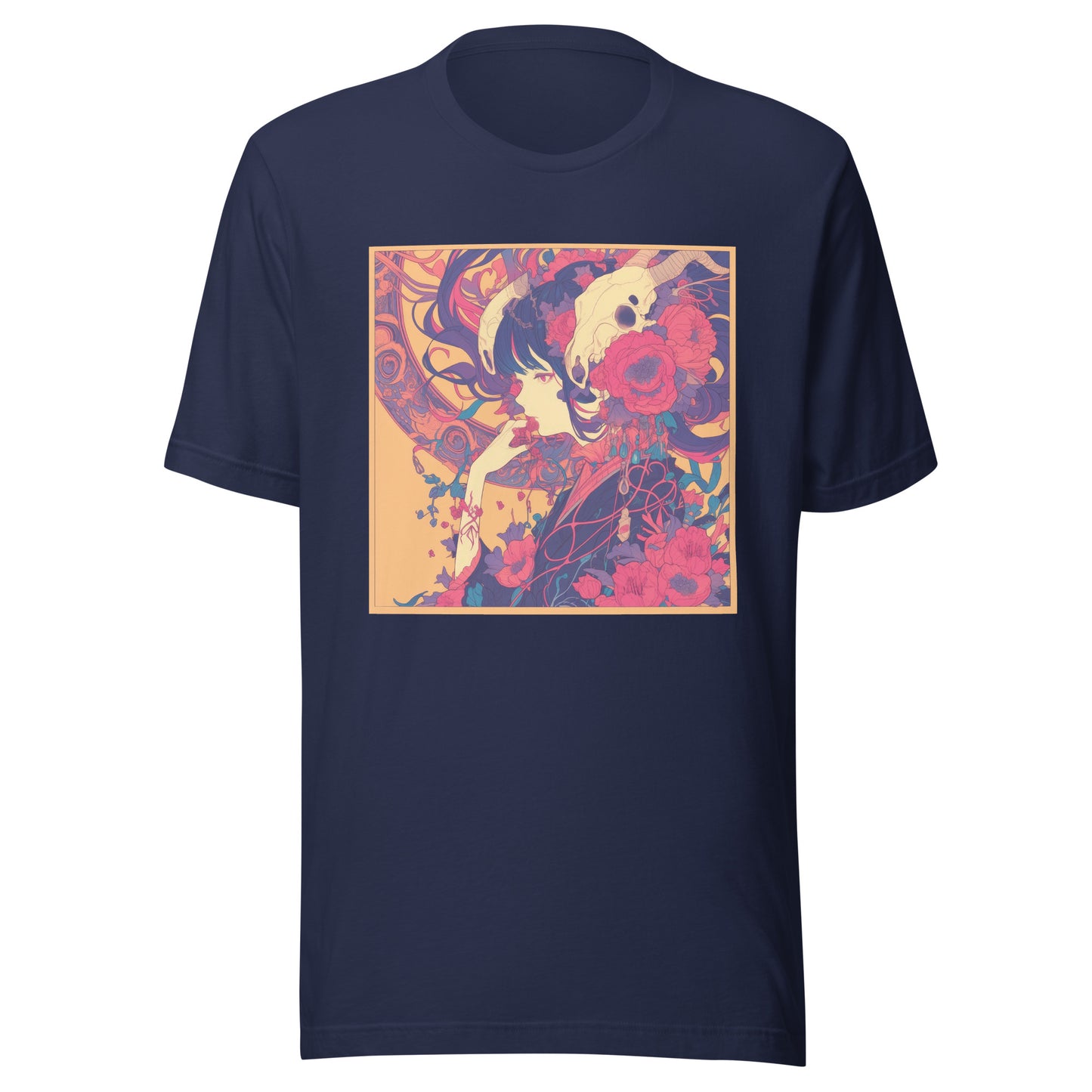 Avant Yellow Girl Floral Skull Unisex Tee