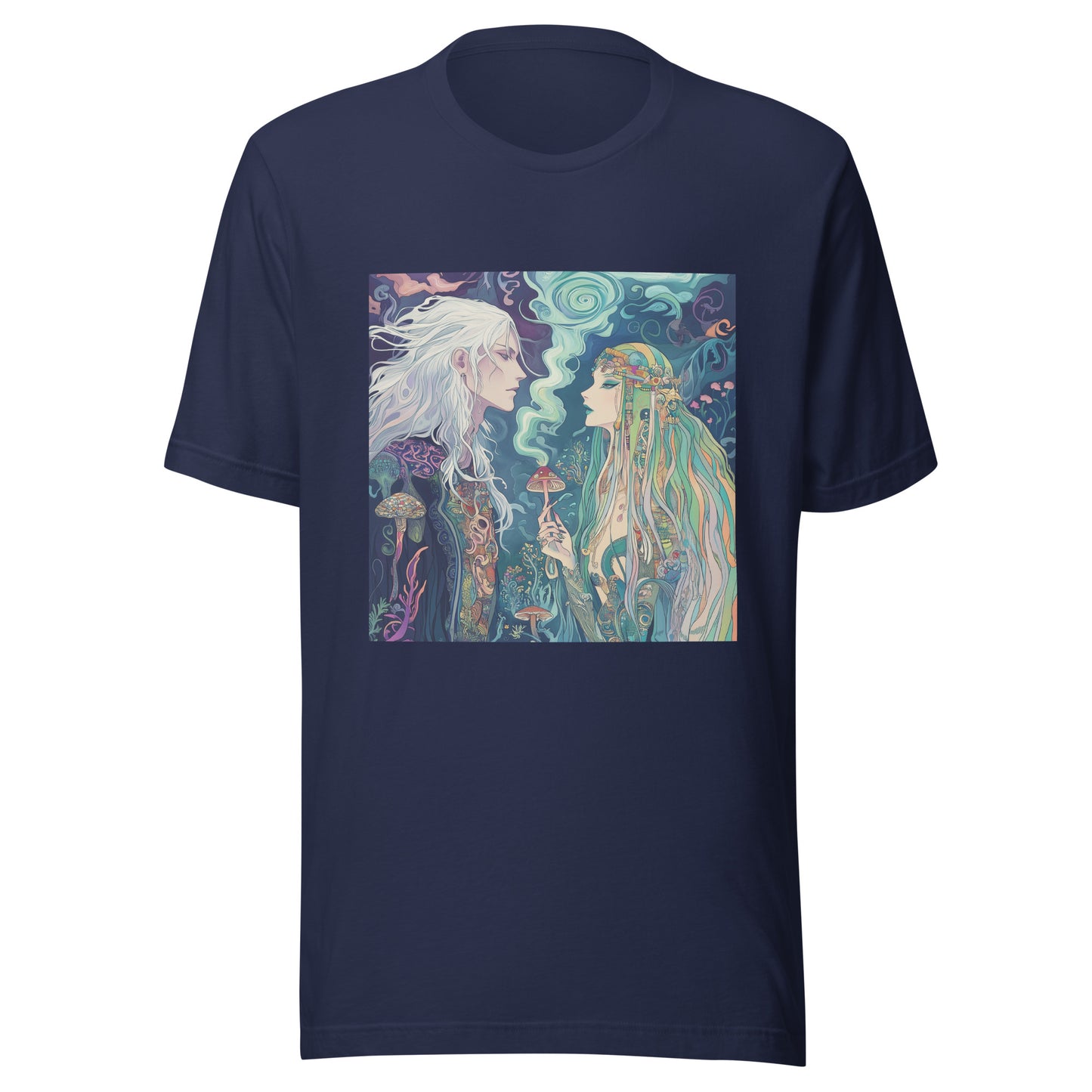 Atlantis Dimensional Goddess Meets Goblin Shaman King Aural Smoke Psychedelia Swirl Realm Unisex Tee Shirt