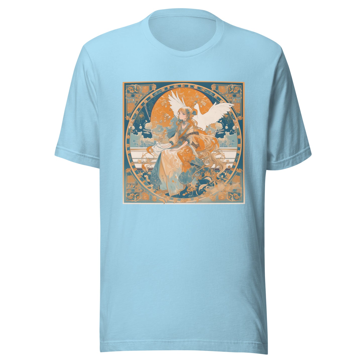 Avant Gold Goose lady Anime Goddess Navy Blue Yellow Unisex Tee