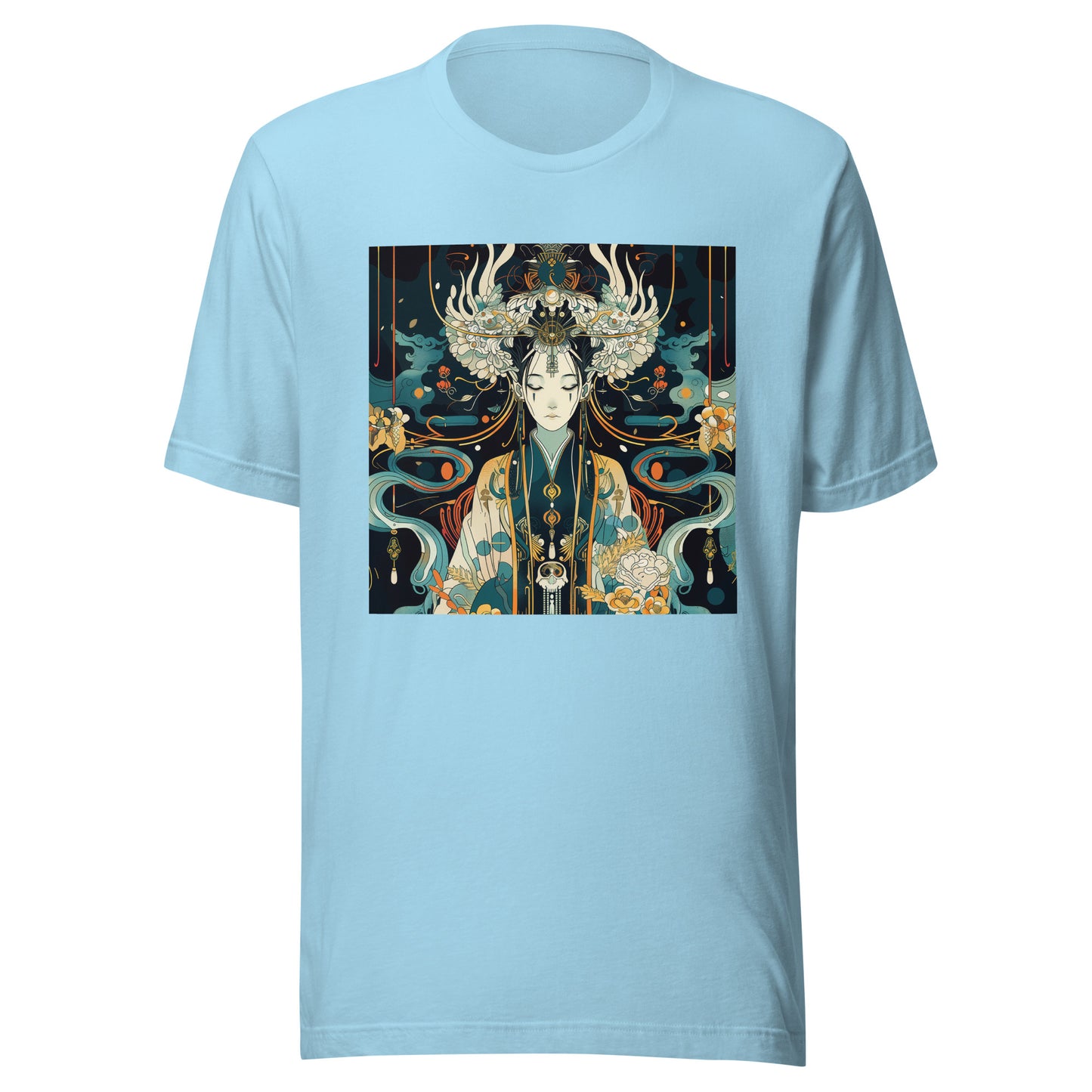 Black Blue Kimono Goddess Woman Orange Anime Unisex Tee