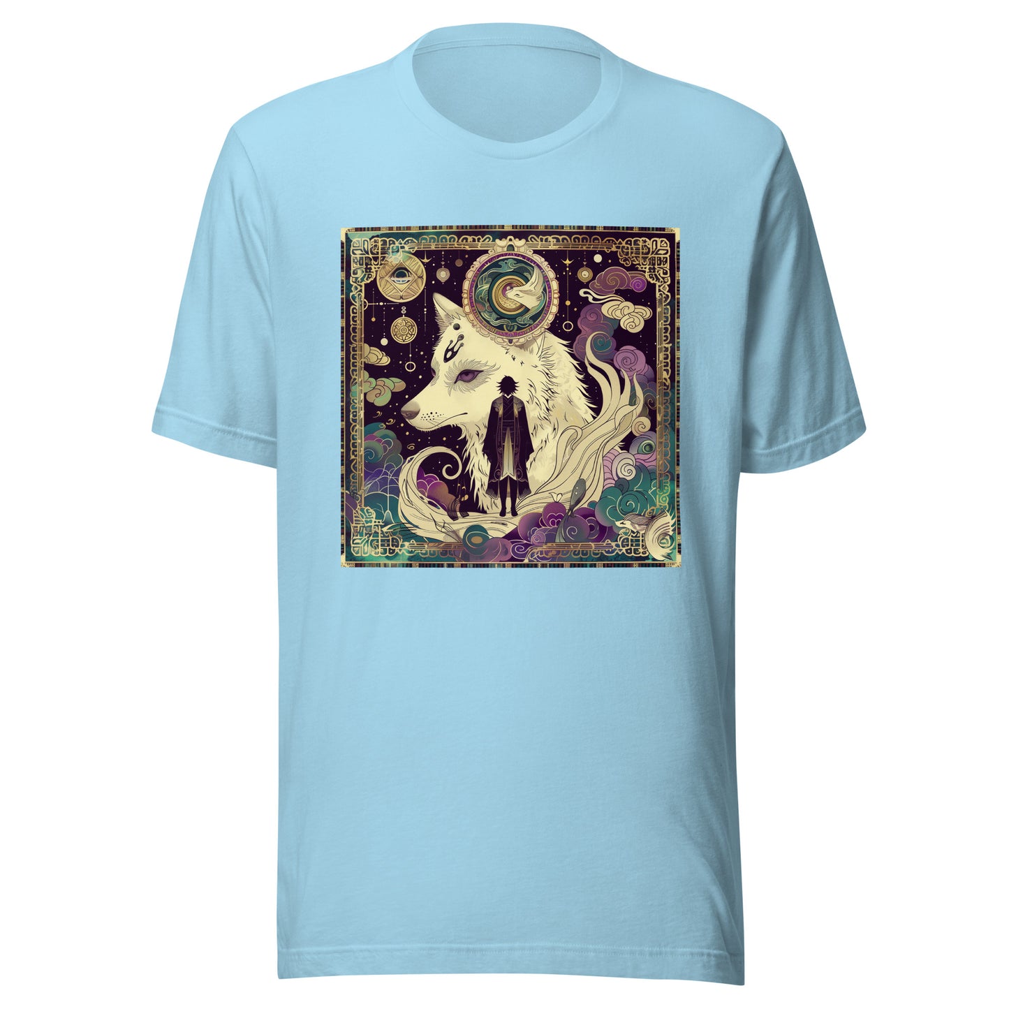 Purple Wolf Moon Bordered Man anime Swirl Unisex Tee