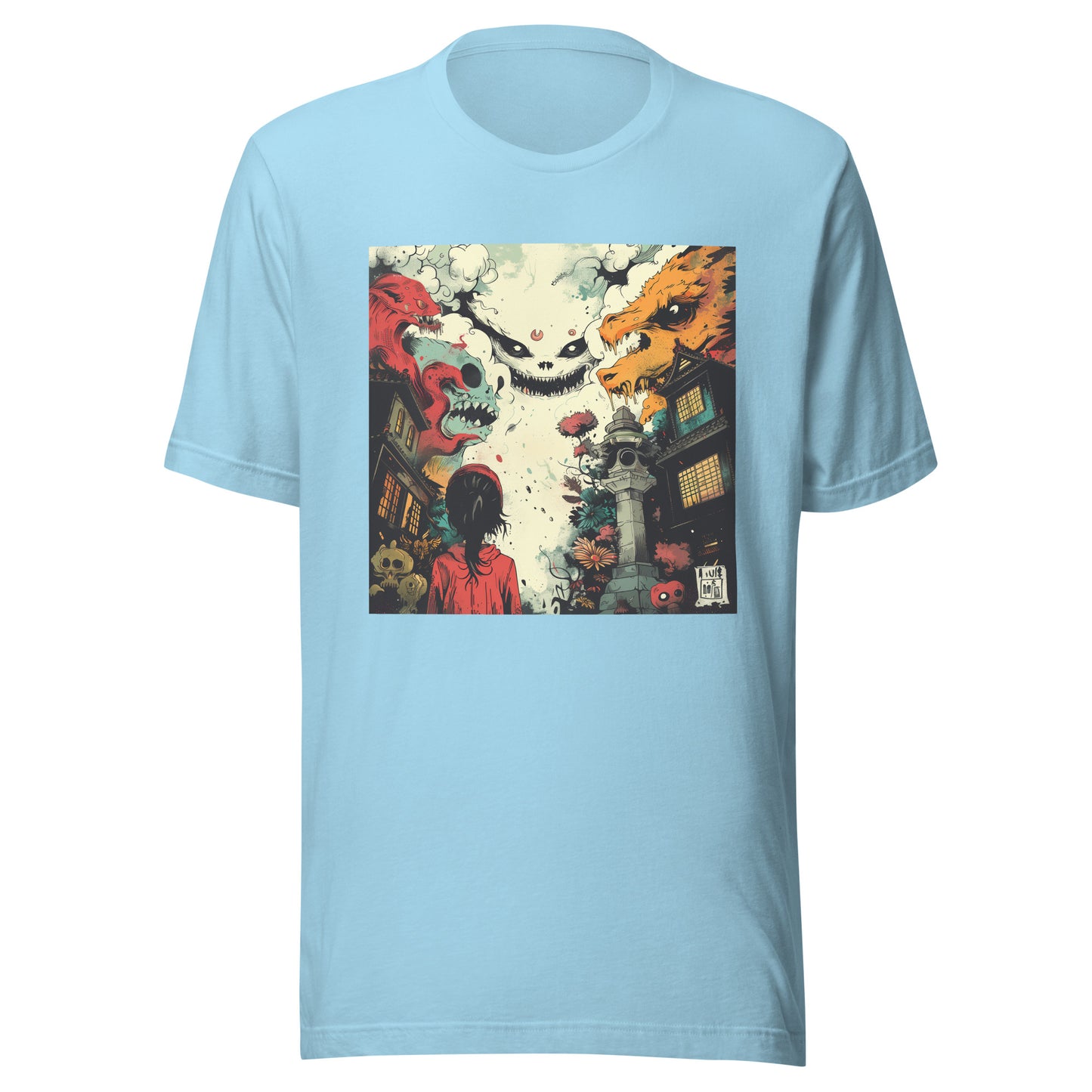 Yokai faces Sky in Wonder Japan Anime Steam Punk Unisex Tee