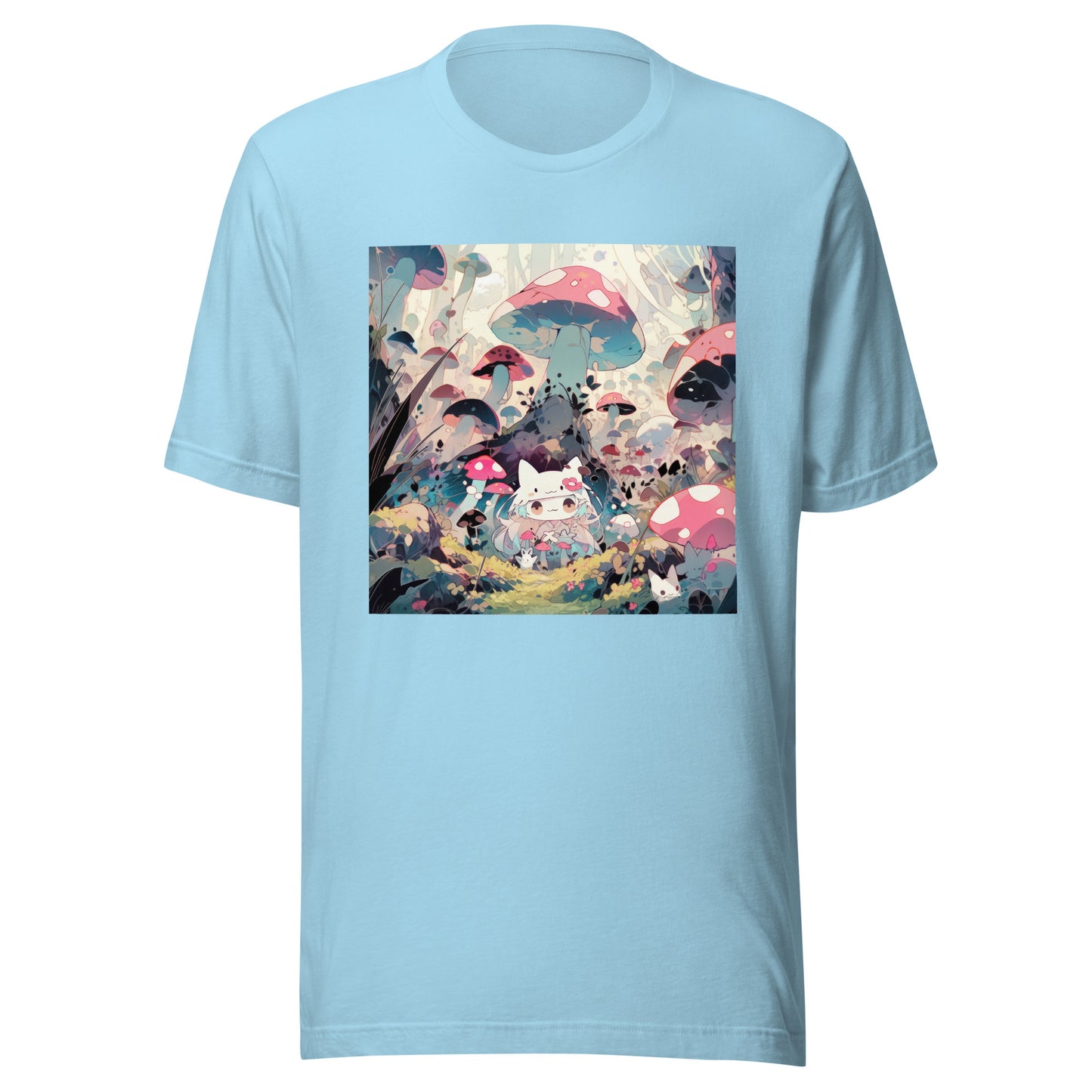 Chibi Happy Shroom Garden Anime Cat Girl Mooms Unisex Tee