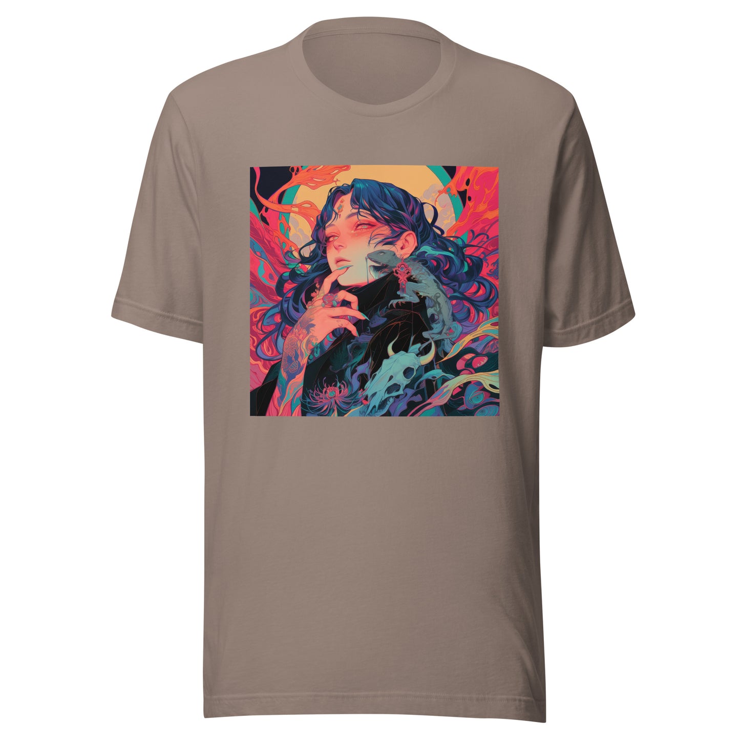 Hand Mustard Yellow Red UV Anime Lizard Phantom Lady Unisex Tee