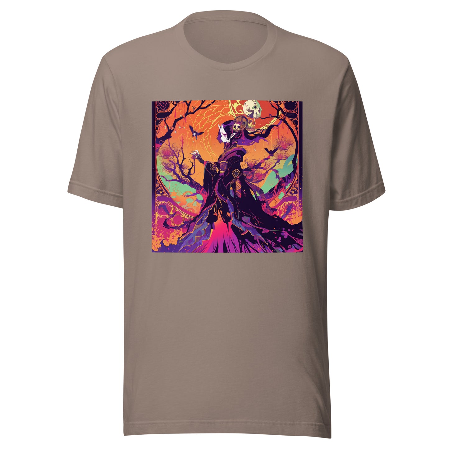 Orange Avant Garde Skull Anime Witch Unisex Tee