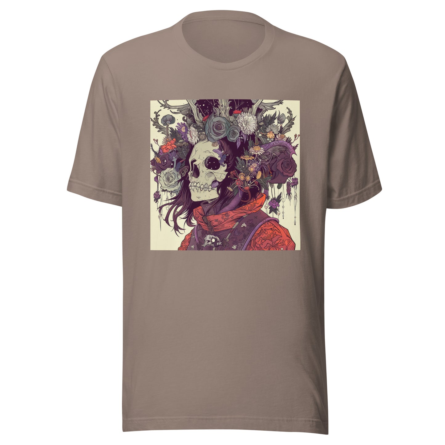 Skull Floral Sepia Warrior Tattoo Unisex Tee