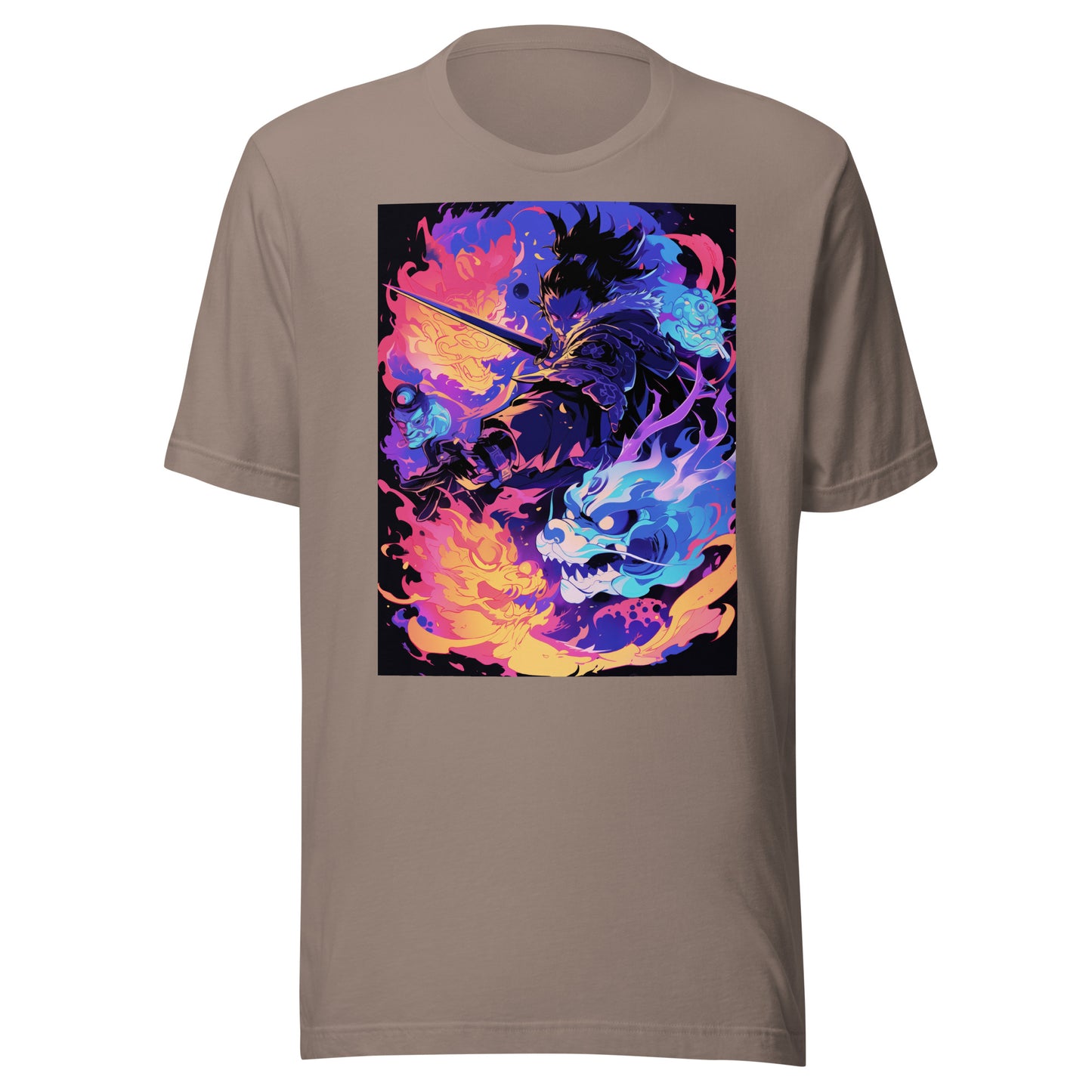 Yokai Element Genie Dragon Flame Sword Man Unisex Tee