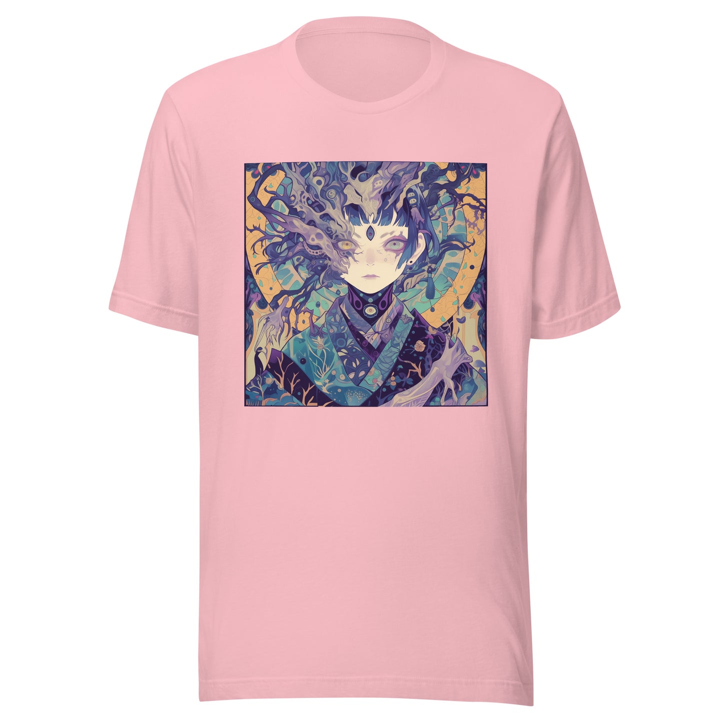 Purple Mustard Yellow Fractal anime avant kimono yuko mystique goddess lady woman Unisex Tee