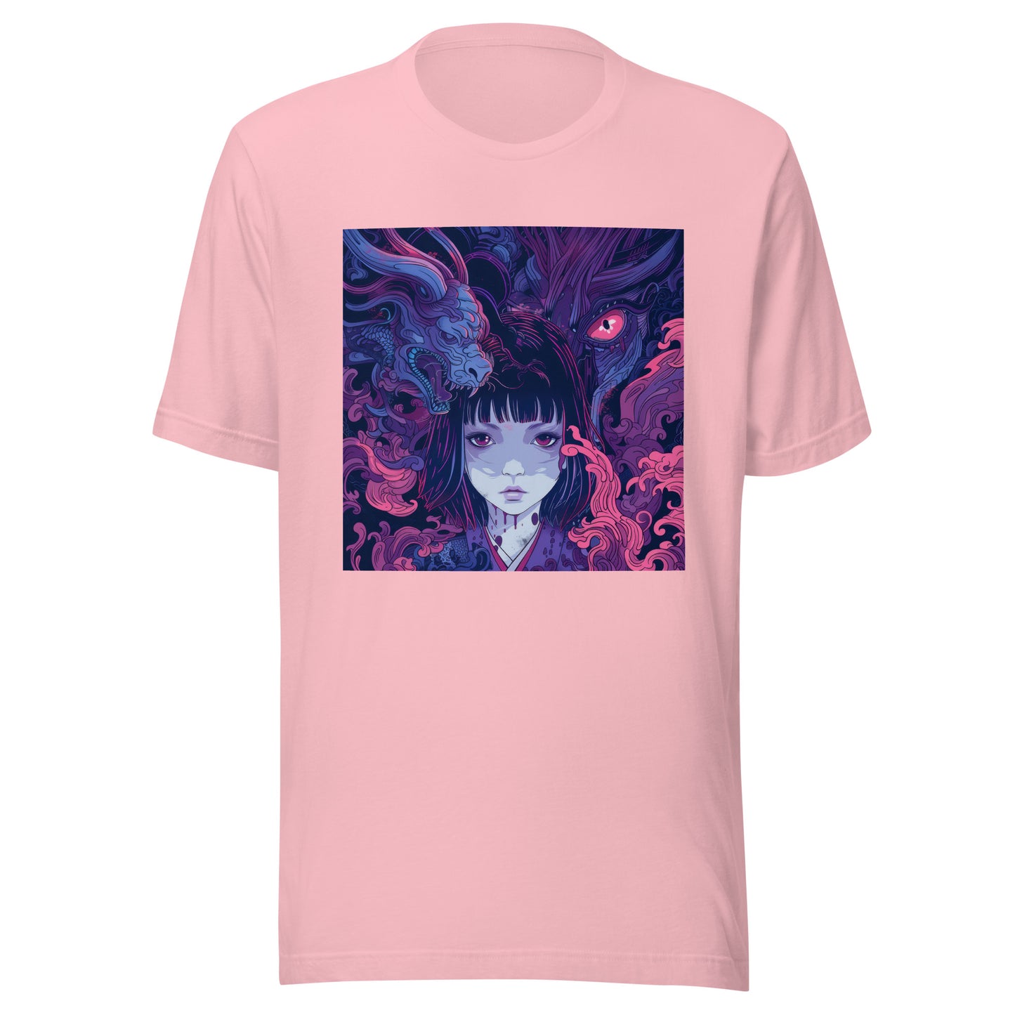 Purple Swirl horror anime Dragon Girl lady Unisex Tee