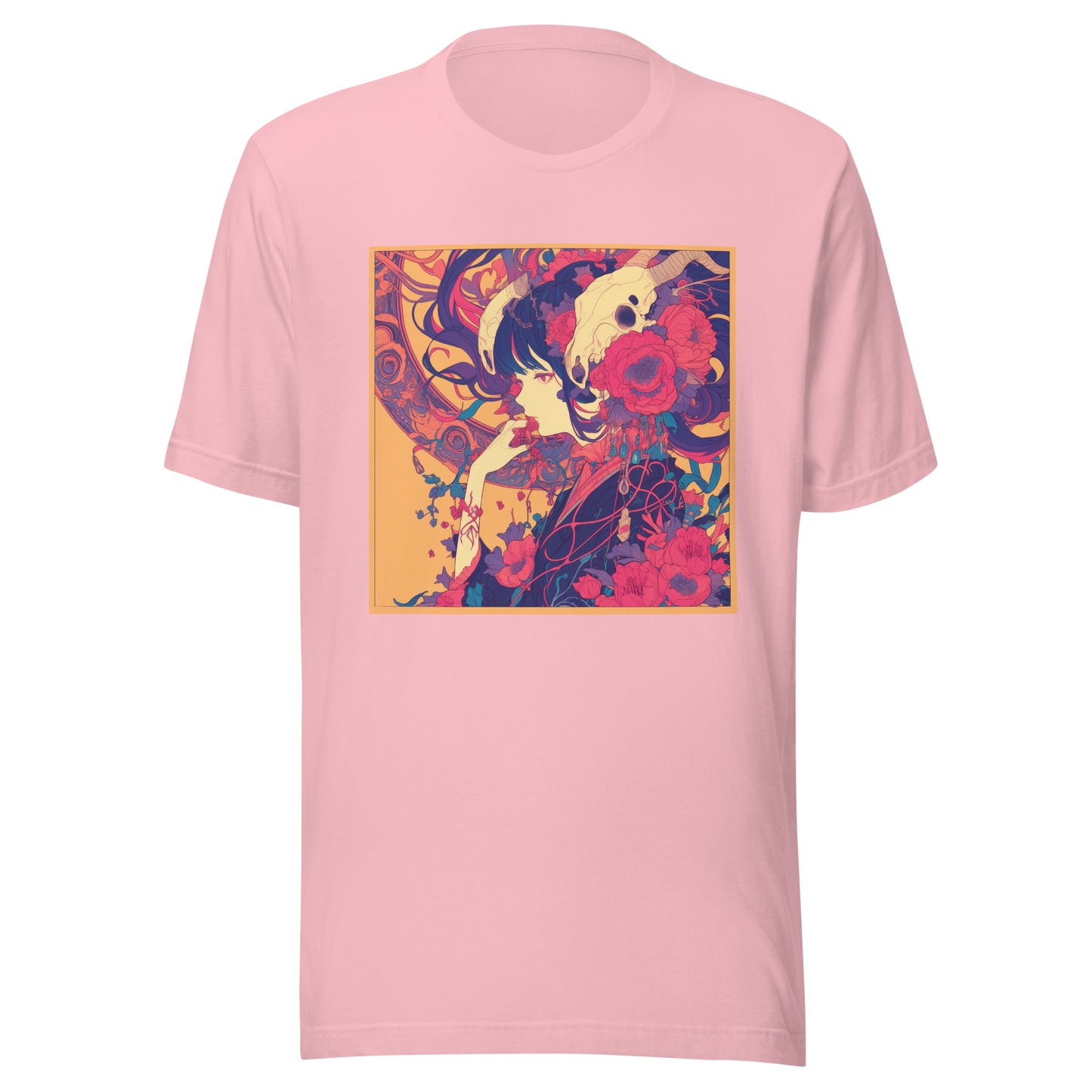 Avant Yellow Girl Floral Skull Unisex Tee
