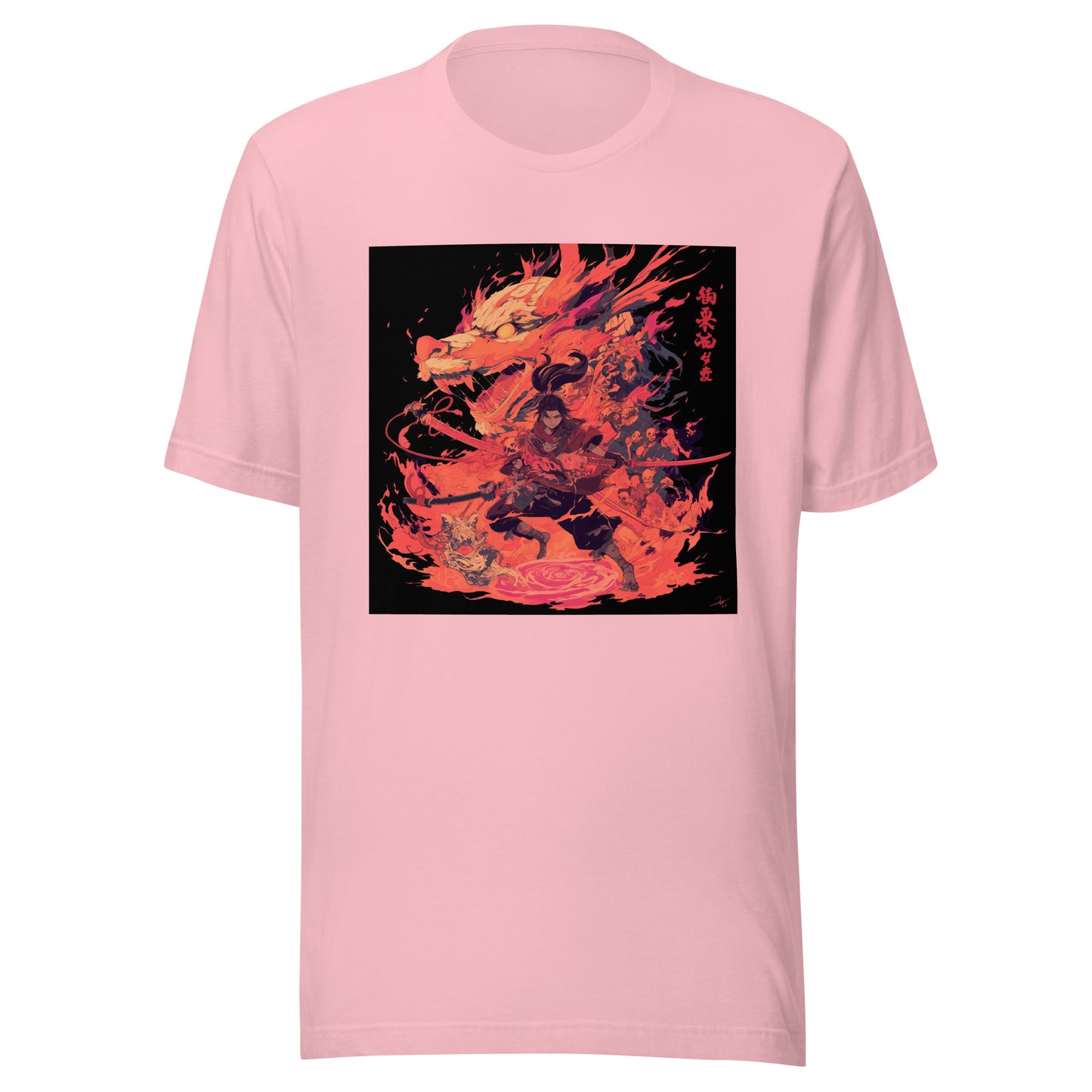 Red Screen Sword Dragon Yokai Samurai Water floor Unisex Tee