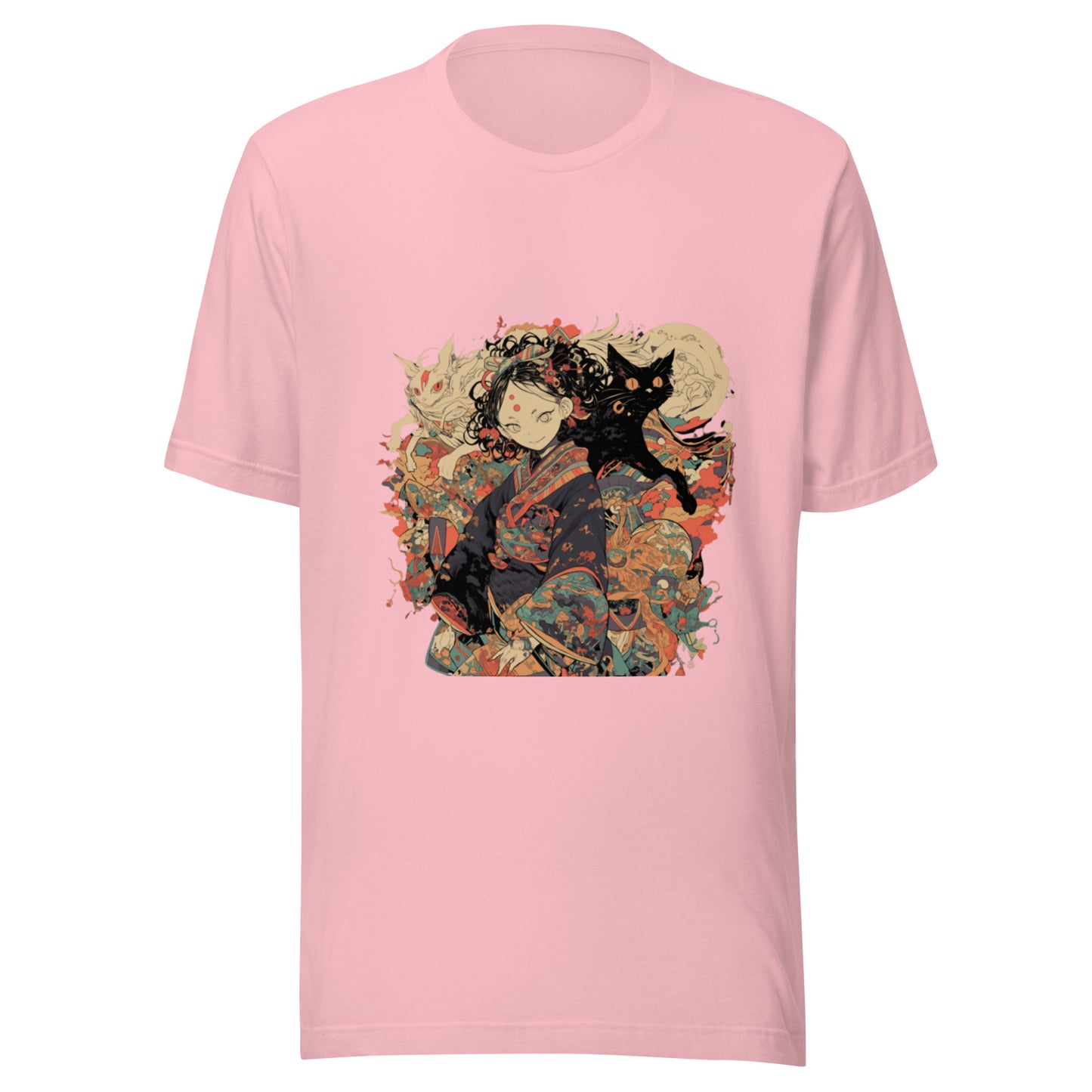 Sepia Scroll Cat Fox anime Yokai Girl Unisex Tee