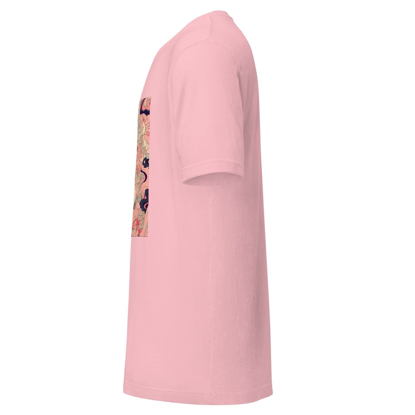 Pink Floral Swirl Face Boho Avant Anime Unisex Tee