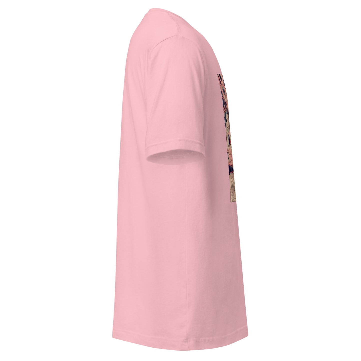 Pink Floral Swirl Face Boho Avant Anime Unisex Tee