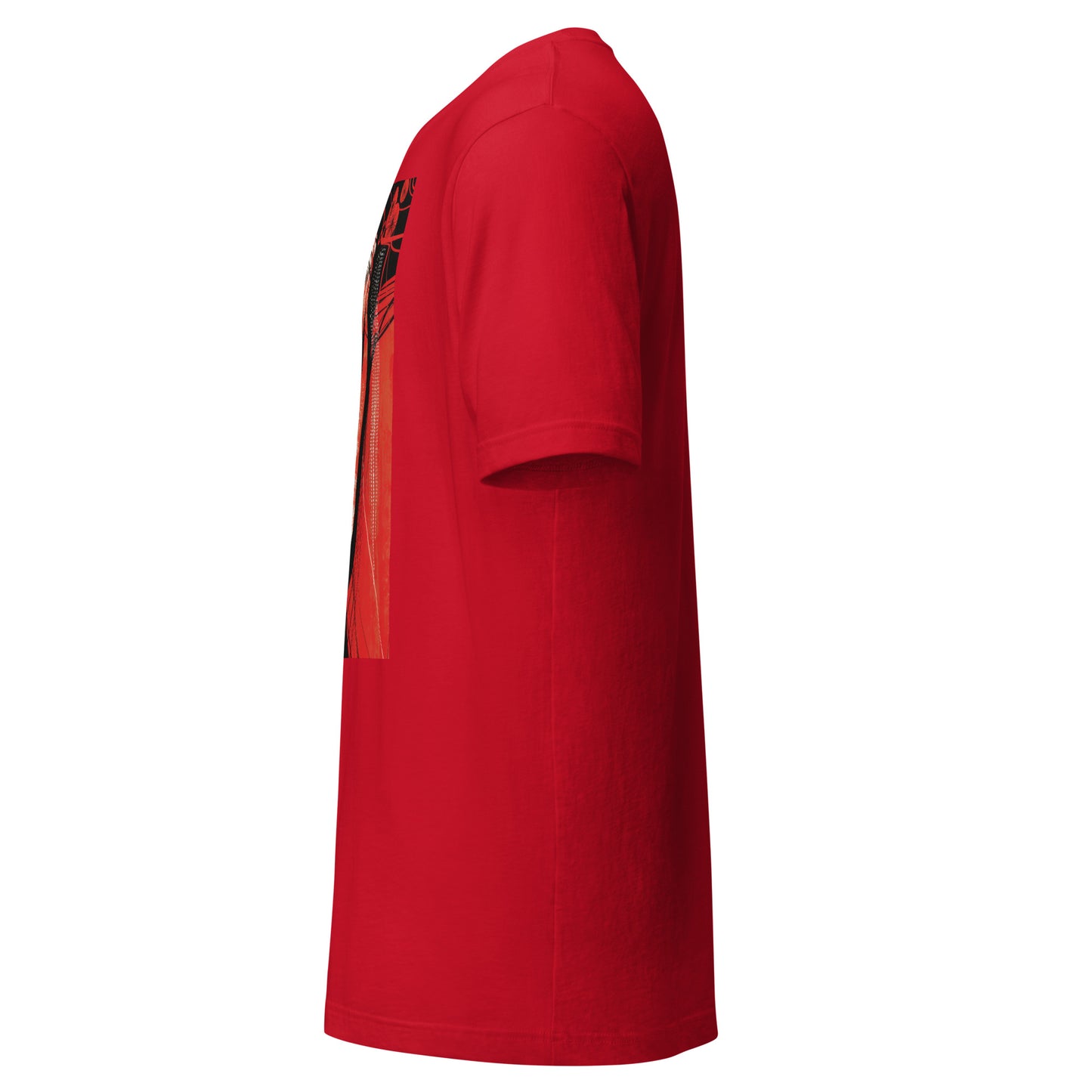 Red Face Geisha Stark Anime Yokai Close up Profile Unisex Tee