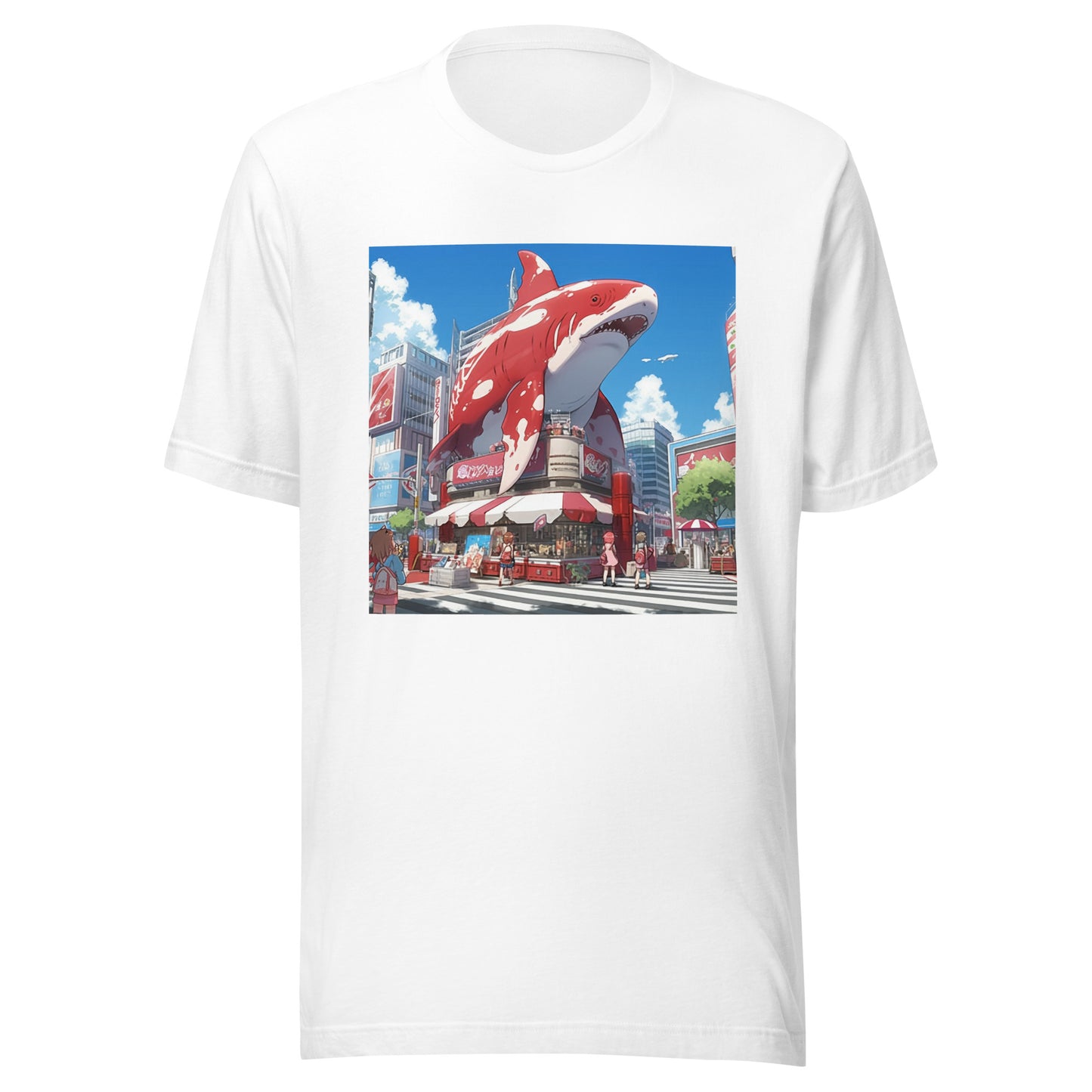Spotted Shark City Scape Anime Mooms Crush Unisex Tee