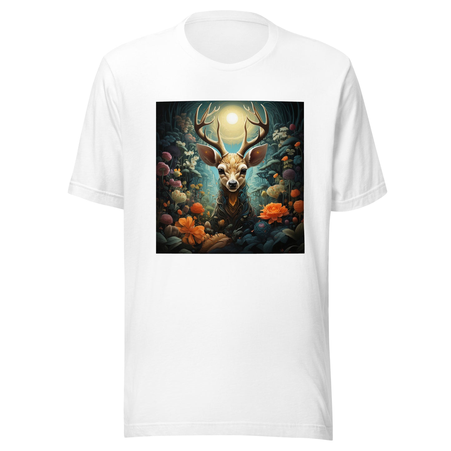 Forest Night Deer Moon Unisex Tee