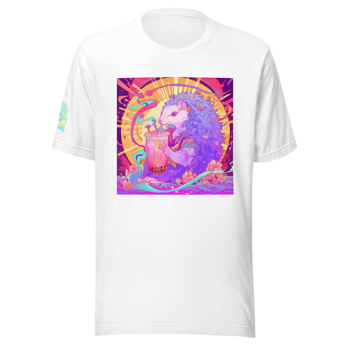 Avant Opossum Boba Tea Psyche Sun Orange Pink Pastel Unisex t-shirt