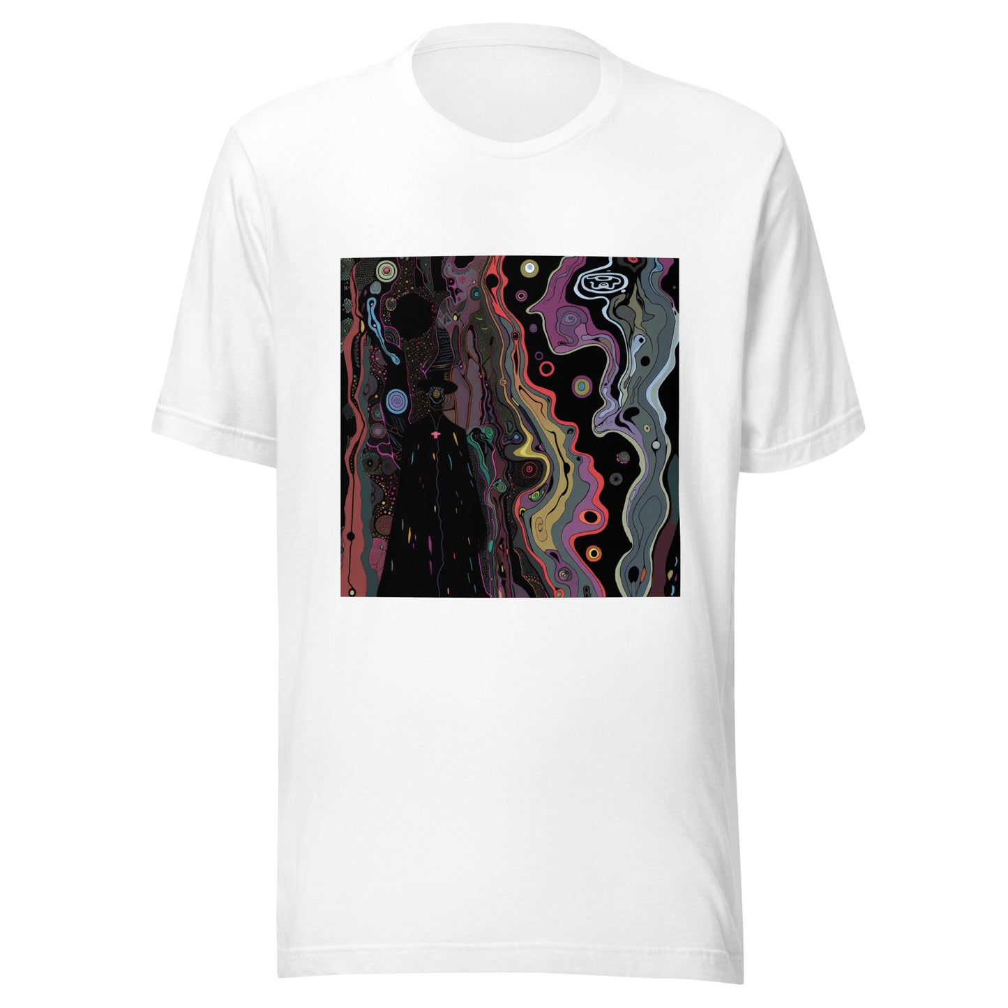 Color Shadow Silhouette Horror Oil Spill Psychedelic Unisex Tee