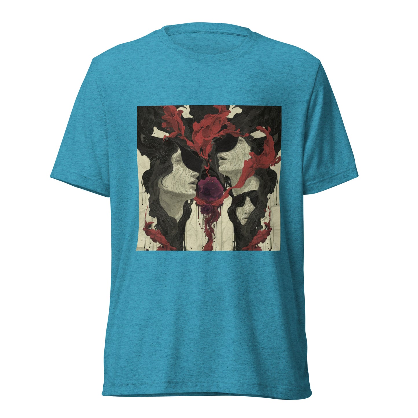 Smoke Drip Face Floral Avant Rock Album Coveresque Art Unisex Tee