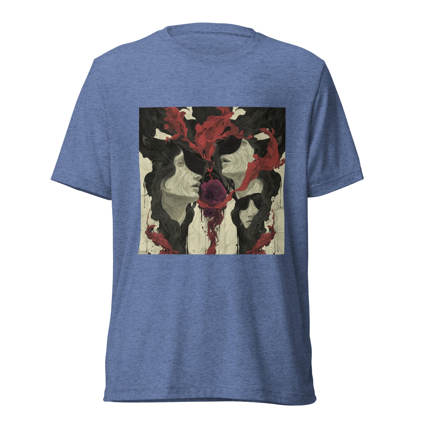 Smoke Drip Face Floral Avant Rock Album Coveresque Art Unisex Tee