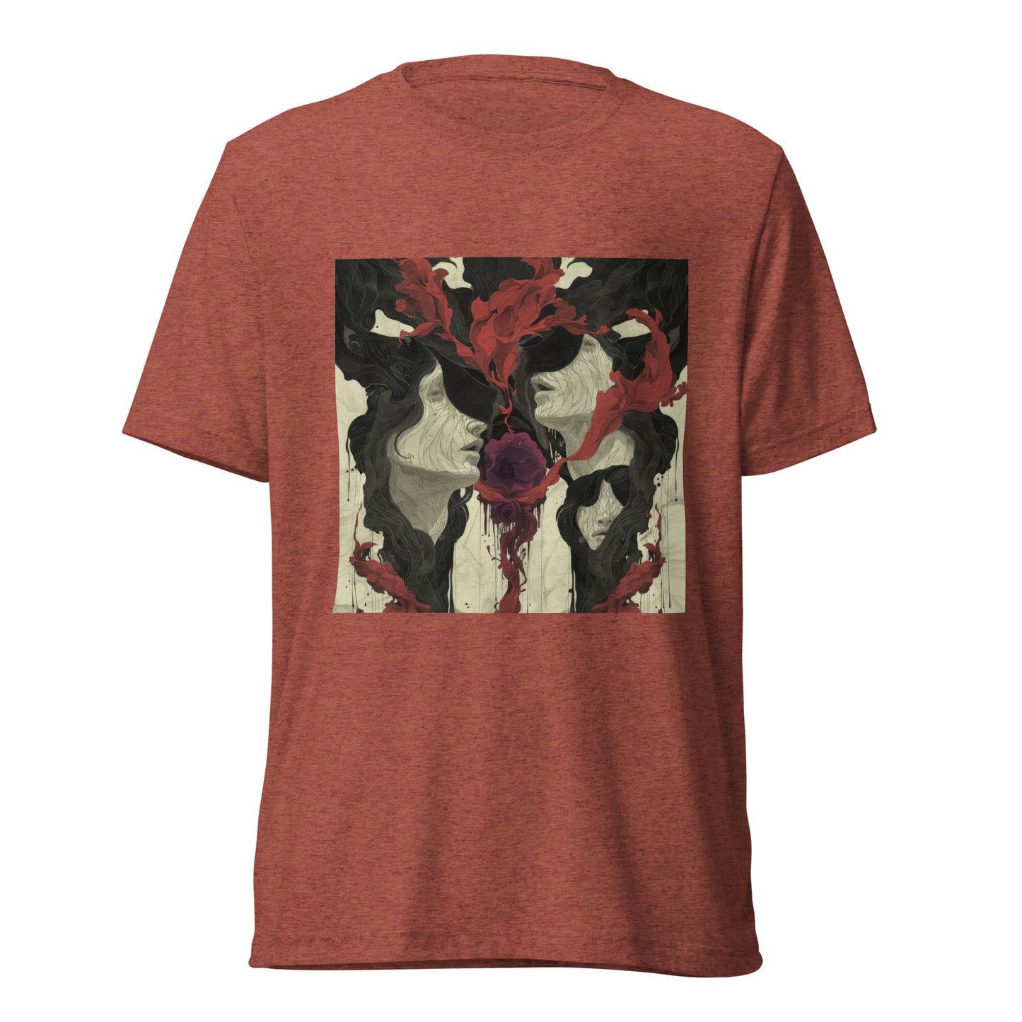 Smoke Drip Face Floral Avant Rock Album Coveresque Art Unisex Tee
