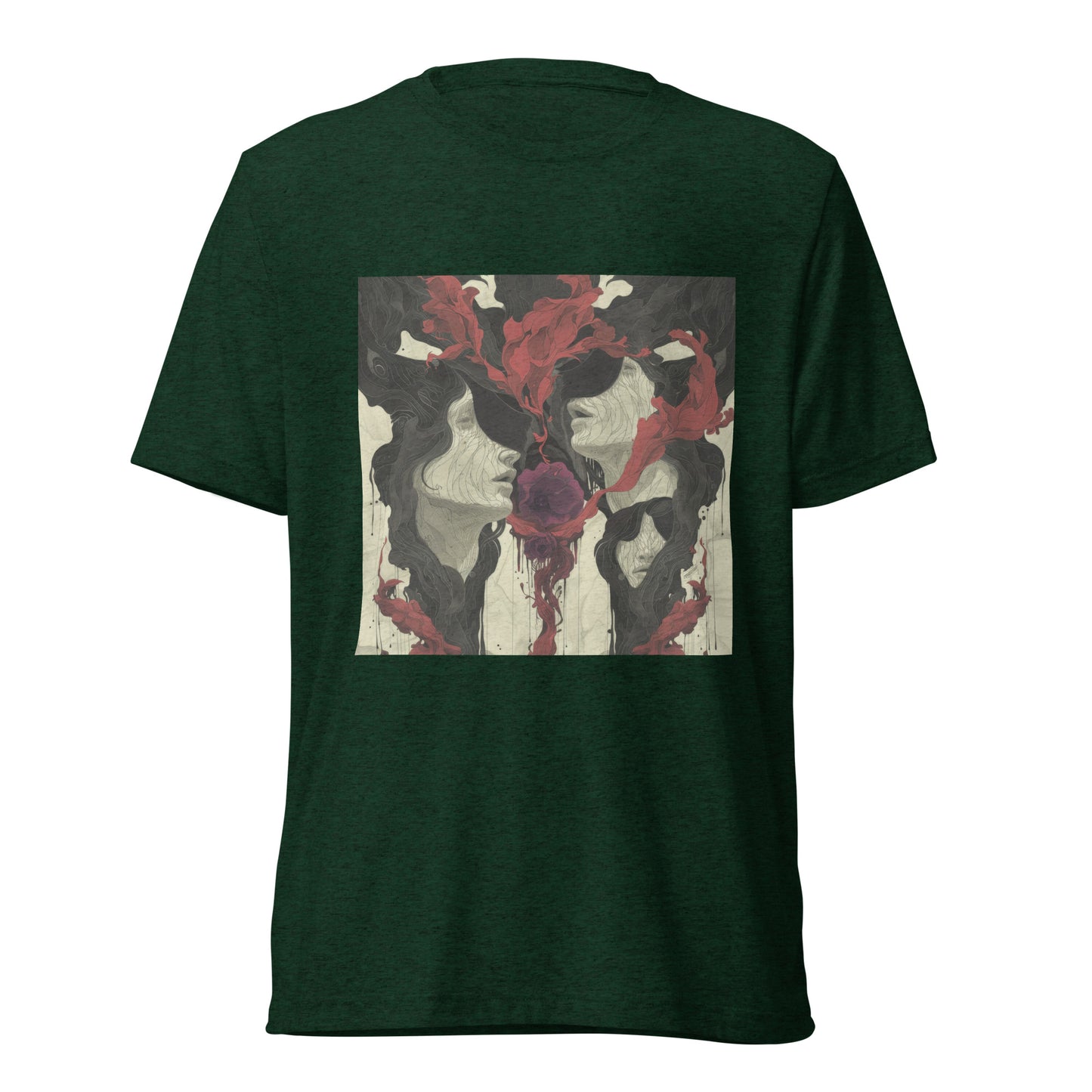 Smoke Drip Face Floral Avant Rock Album Coveresque Art Unisex Tee