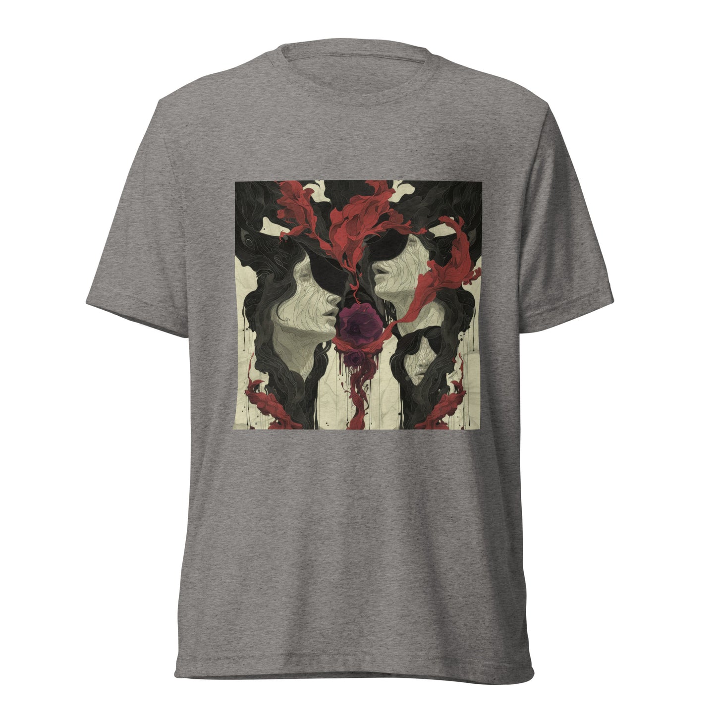 Smoke Drip Face Floral Avant Rock Album Coveresque Art Unisex Tee