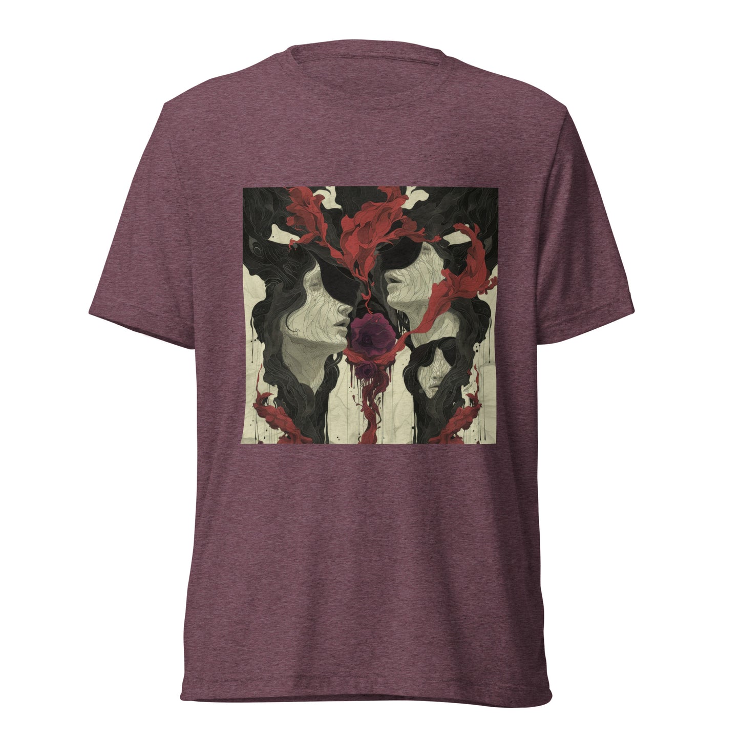 Smoke Drip Face Floral Avant Rock Album Coveresque Art Unisex Tee