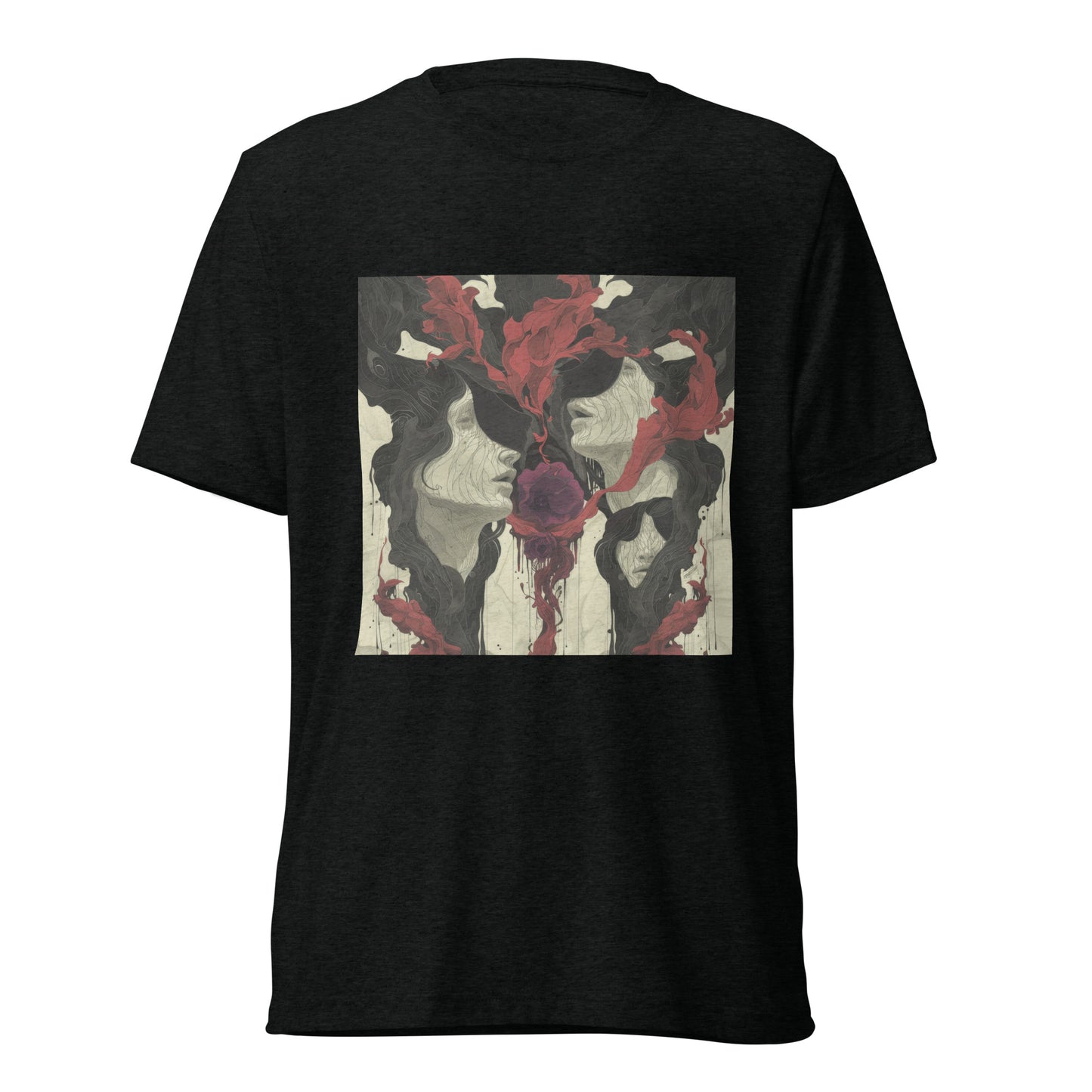 Smoke Drip Face Floral Avant Rock Album Coveresque Art Unisex Tee