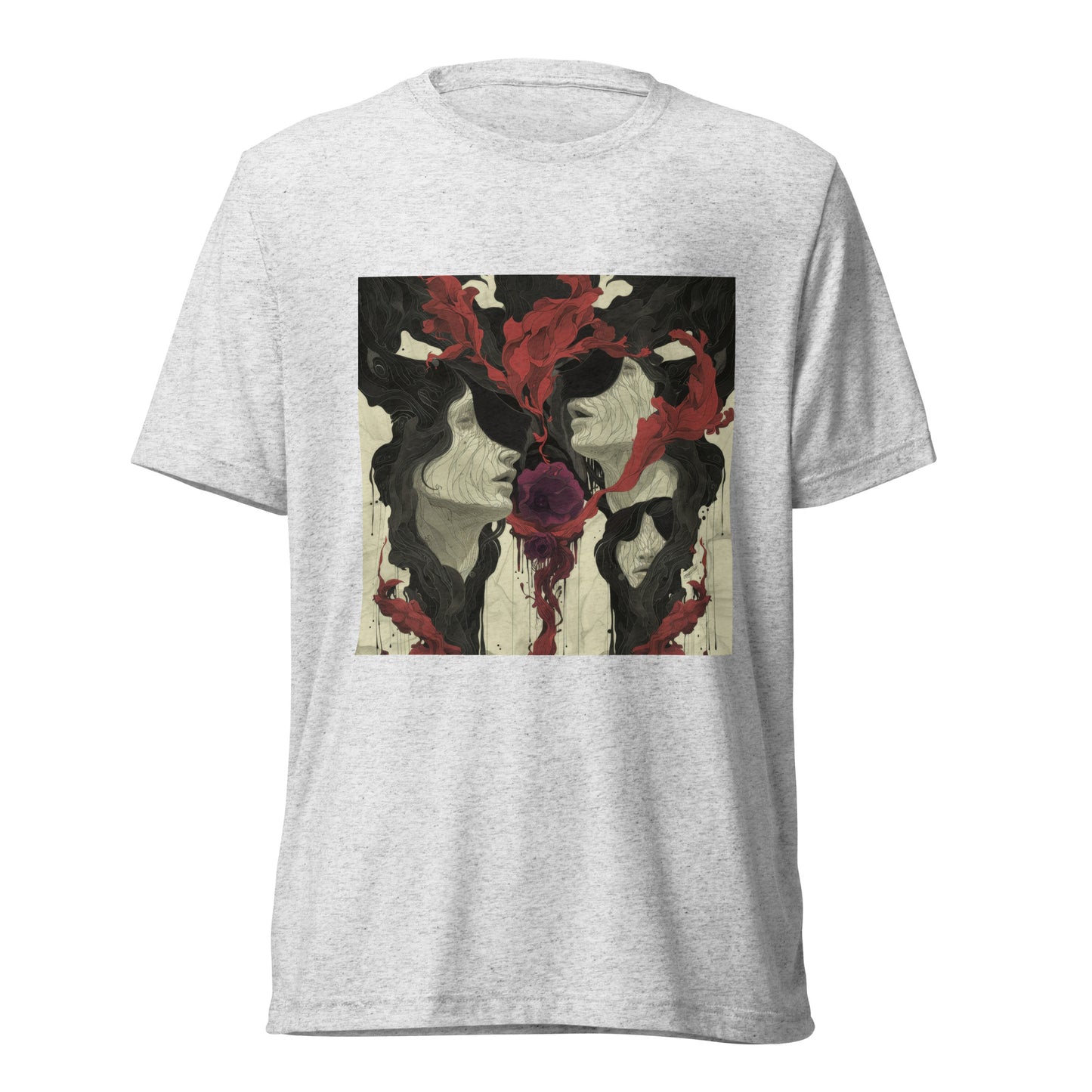 Smoke Drip Face Floral Avant Rock Album Coveresque Art Unisex Tee